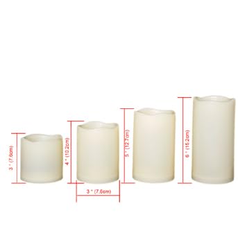 CANDLE CHOICE Waterproof Outdoor Battery Operated Flameless Candles with Remote Timer Plastic Flickering Fake Electric LED Pillars for Lantern Garden Wedding Christmas Decorations 3x4 Inches 2 PCS