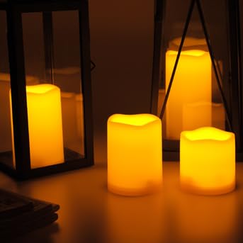CANDLE CHOICE Waterproof Outdoor Battery Operated Flameless Candles with Remote Timer Plastic Flickering Fake Electric LED Pillars for Lantern Garden Wedding Christmas Decorations 3x4 Inches 2 PCS