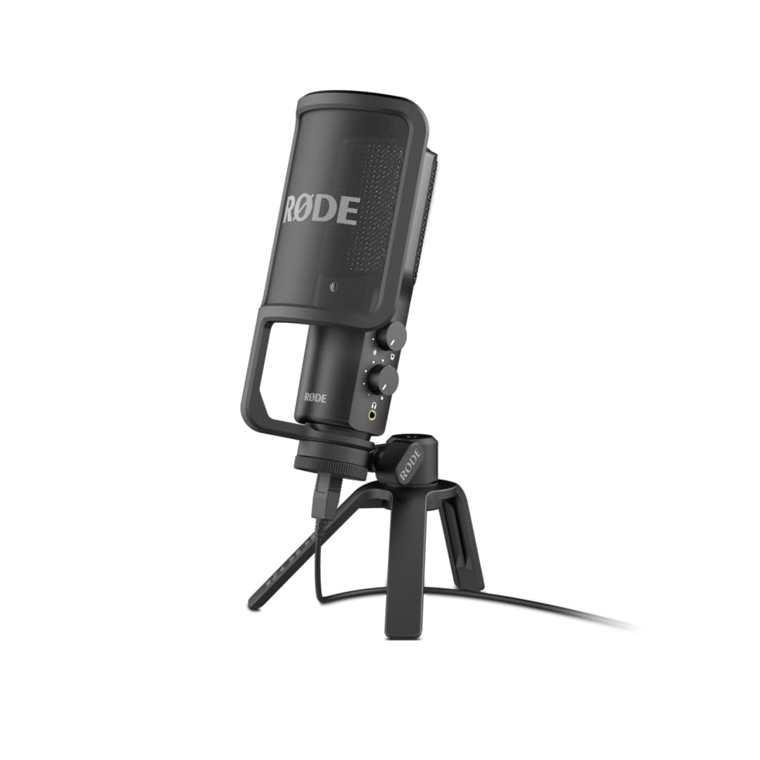 RØDE NT-USB+ Professional-Grade USB Condenser Microphone For Recording Studio Quality Audio Directly To A Computer Or Mobile Device, Black