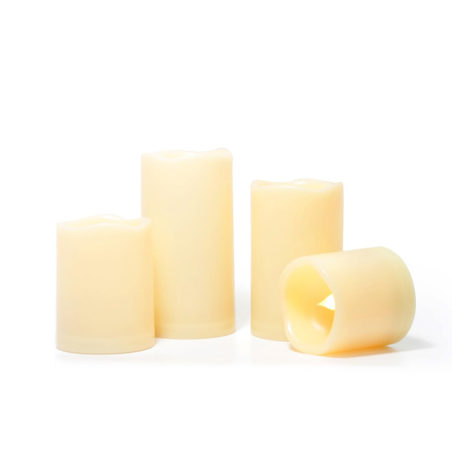 CANDLE CHOICE Waterproof Outdoor Battery Operated Flameless Candles with Remote Timer Plastic Flickering Fake Electric LED Pillars for Lantern Garden Wedding Christmas Decorations 3x4 Inches 2 PCS