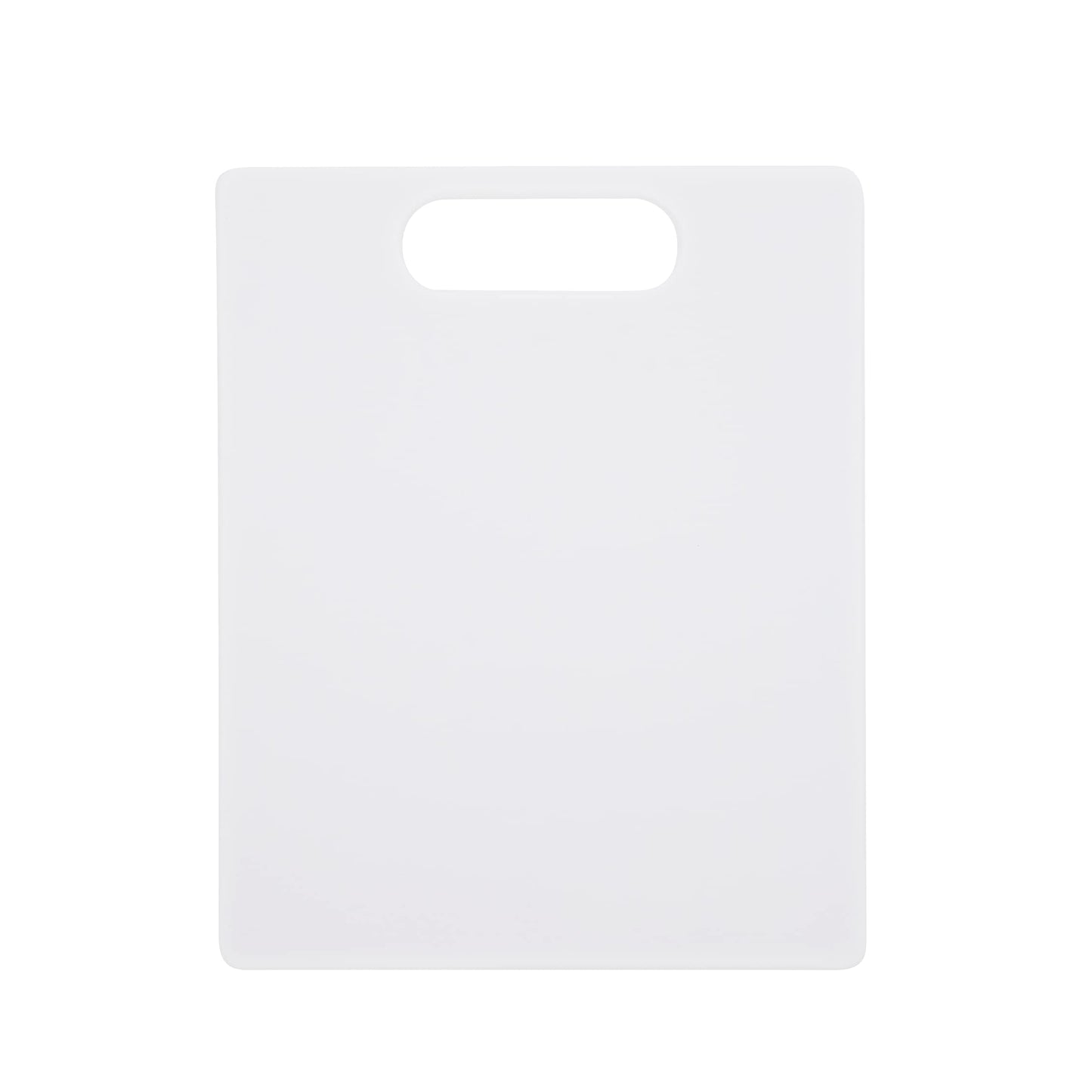 Farberware Plastic Cutting Board Set, Dishwasher- Safe Poly Chopping Board for Kitchen with Easy Grip Handles, Set of 3, White