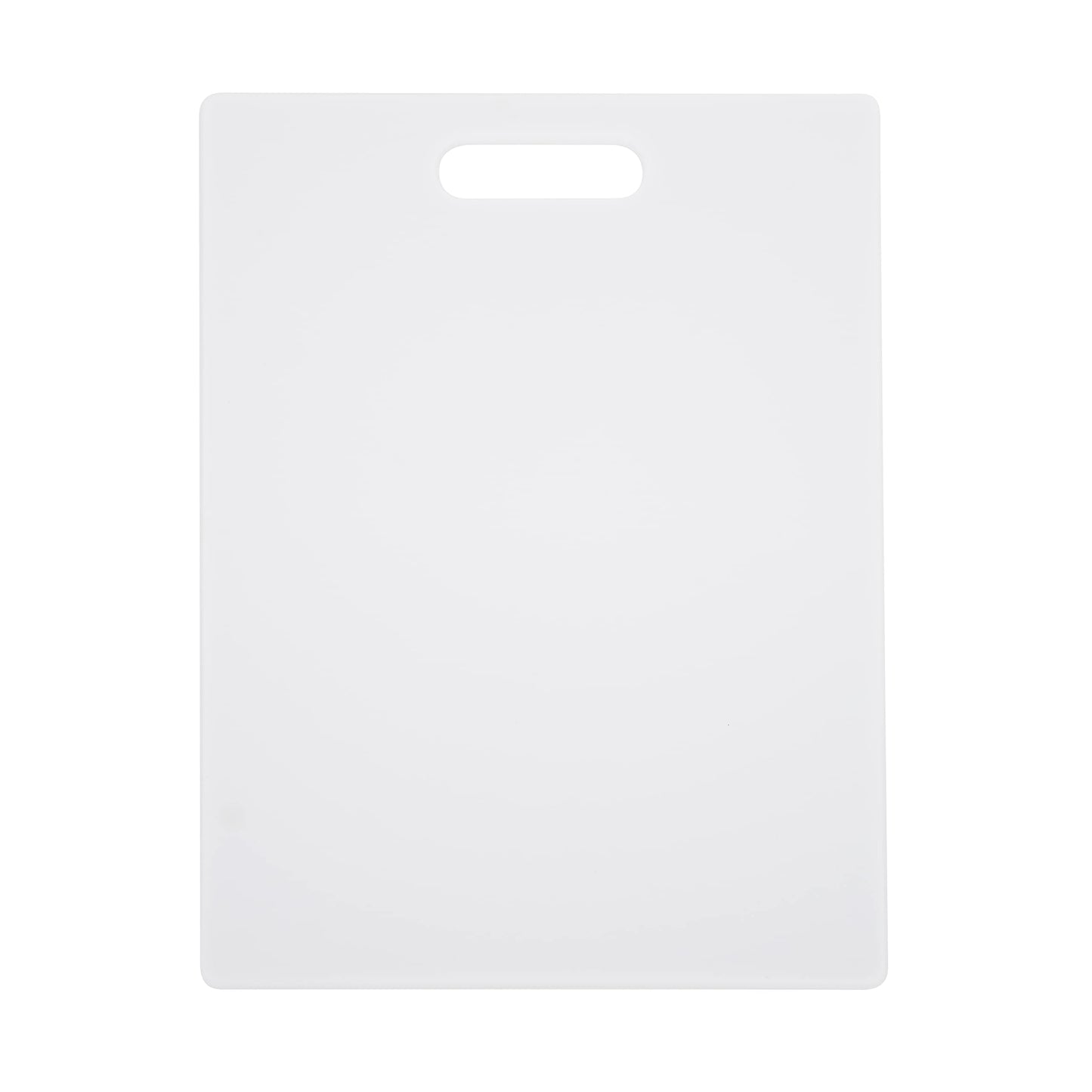 Farberware Plastic Cutting Board Set, Dishwasher- Safe Poly Chopping Board for Kitchen with Easy Grip Handles, Set of 3, White