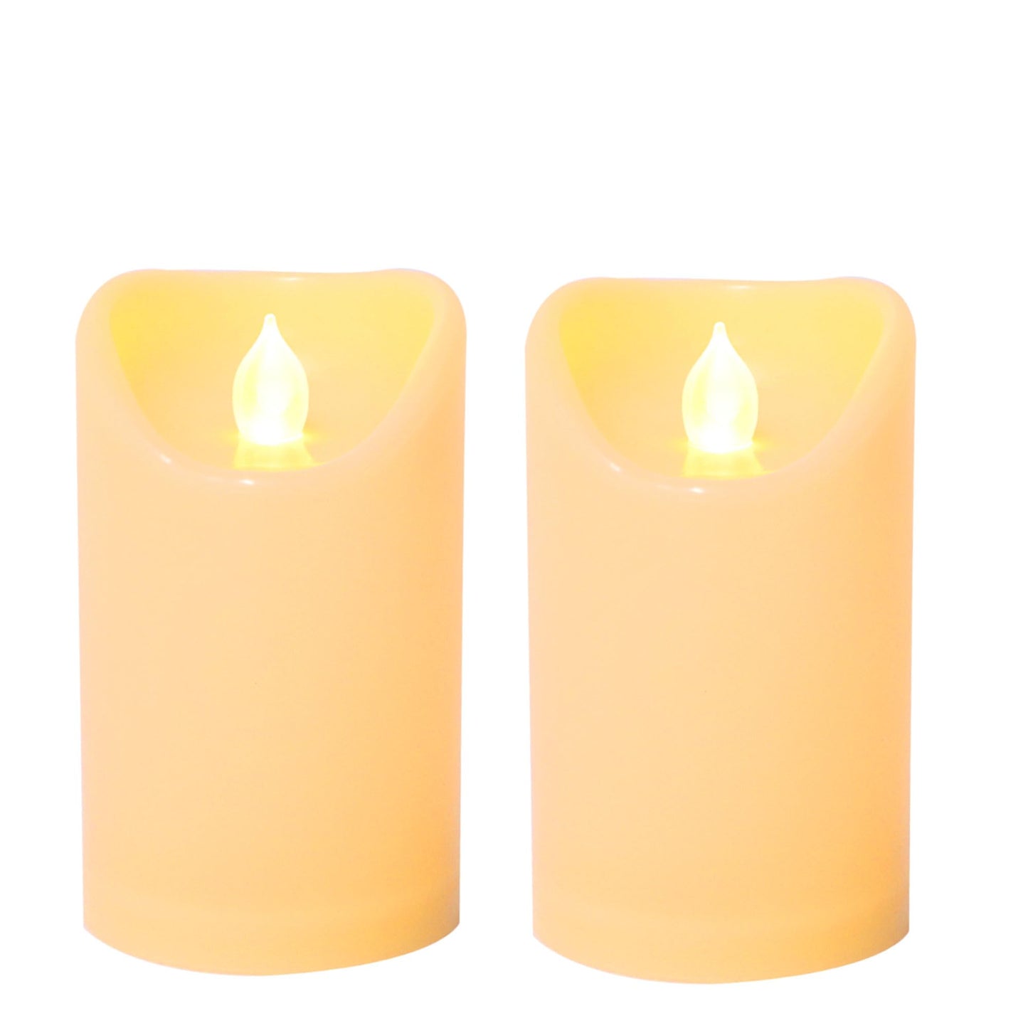 CANDLE CHOICE Waterproof Outdoor Battery Operated Flameless Candles with Remote Timer Plastic Flickering Fake Electric LED Pillars for Lantern Garden Wedding Christmas Decorations 3x4 Inches 2 PCS