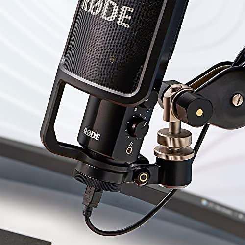 RØDE NT-USB+ Professional-Grade USB Condenser Microphone For Recording Studio Quality Audio Directly To A Computer Or Mobile Device, Black