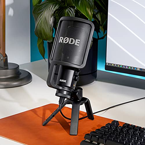 RØDE NT-USB+ Professional-Grade USB Condenser Microphone For Recording Studio Quality Audio Directly To A Computer Or Mobile Device, Black