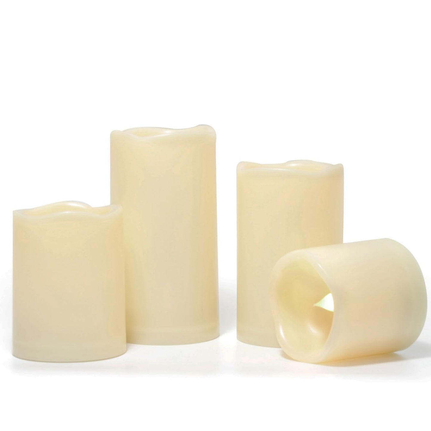 CANDLE CHOICE Waterproof Outdoor Battery Operated Flameless Candles with Remote Timer Plastic Flickering Fake Electric LED Pillars for Lantern Garden Wedding Christmas Decorations 3x4 Inches 2 PCS