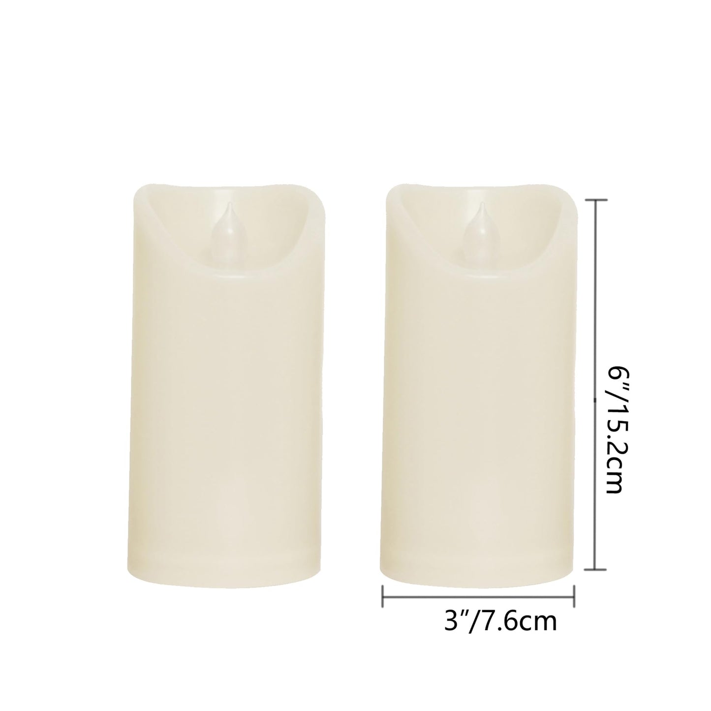CANDLE CHOICE Waterproof Outdoor Battery Operated Flameless Candles with Remote Timer Plastic Flickering Fake Electric LED Pillars for Lantern Garden Wedding Christmas Decorations 3x4 Inches 2 PCS