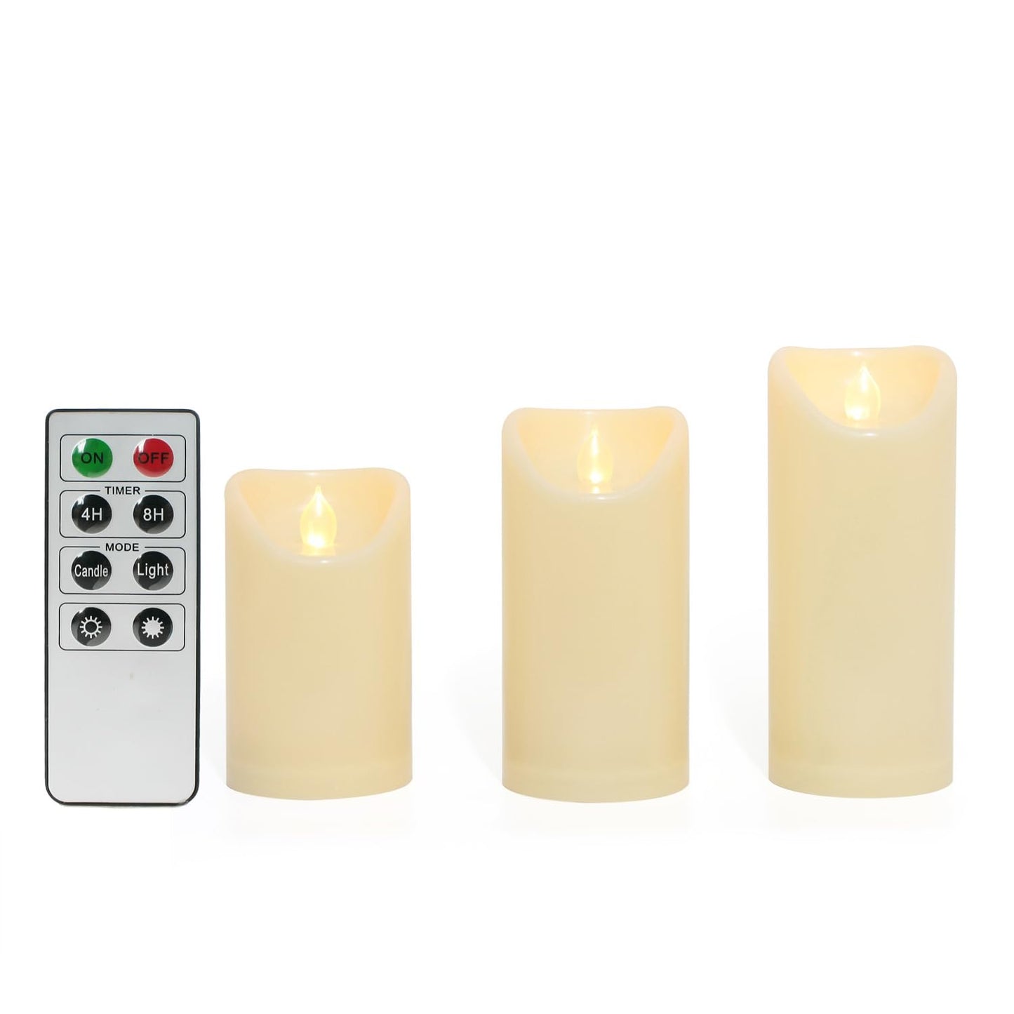CANDLE CHOICE Waterproof Outdoor Battery Operated Flameless Candles with Remote Timer Plastic Flickering Fake Electric LED Pillars for Lantern Garden Wedding Christmas Decorations 3x4 Inches 2 PCS