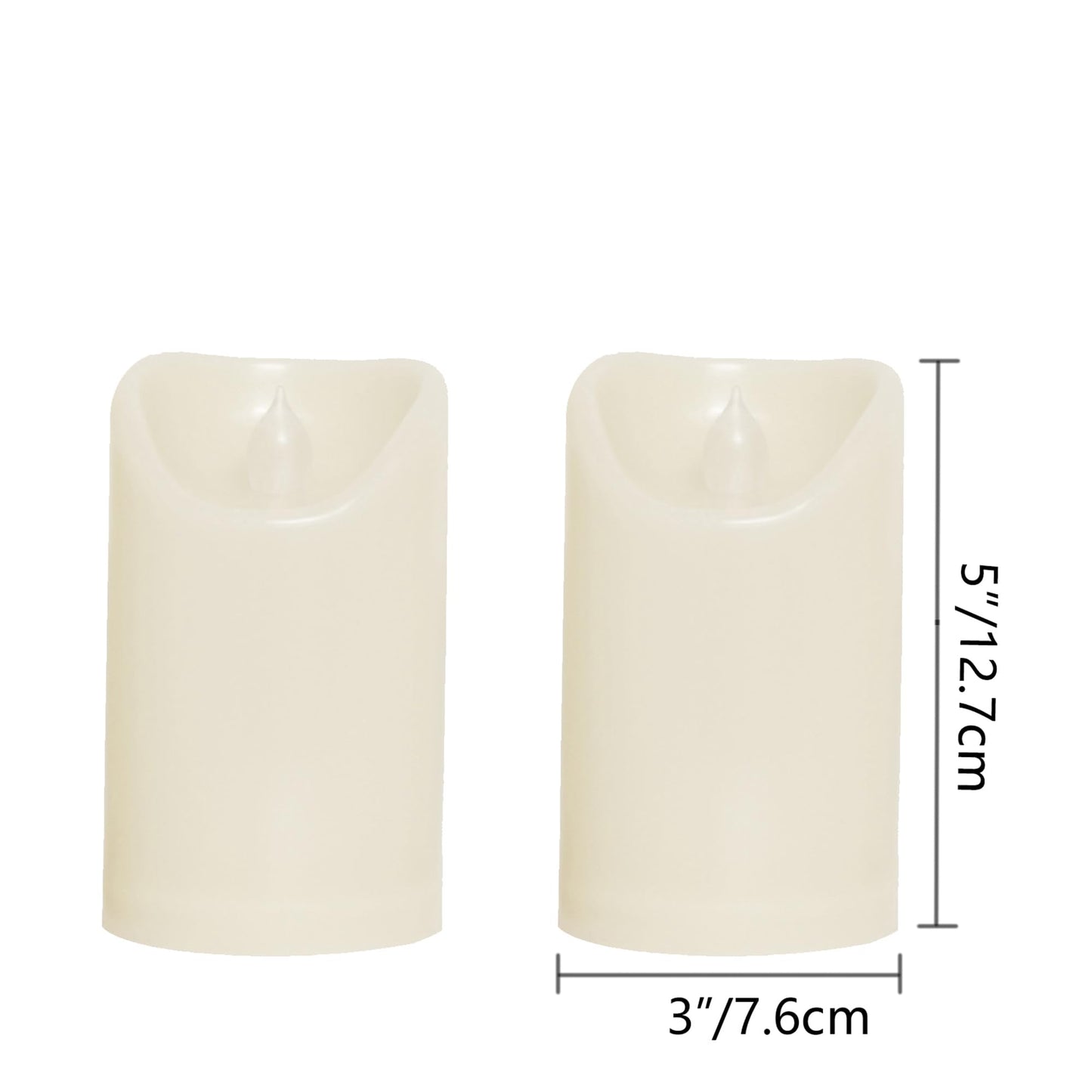 CANDLE CHOICE Waterproof Outdoor Battery Operated Flameless Candles with Remote Timer Plastic Flickering Fake Electric LED Pillars for Lantern Garden Wedding Christmas Decorations 3x4 Inches 2 PCS
