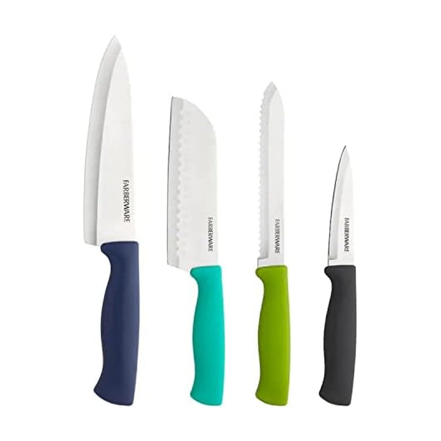 Farberware Stainless Steel Chef Knife Set, 3 Piece, Black