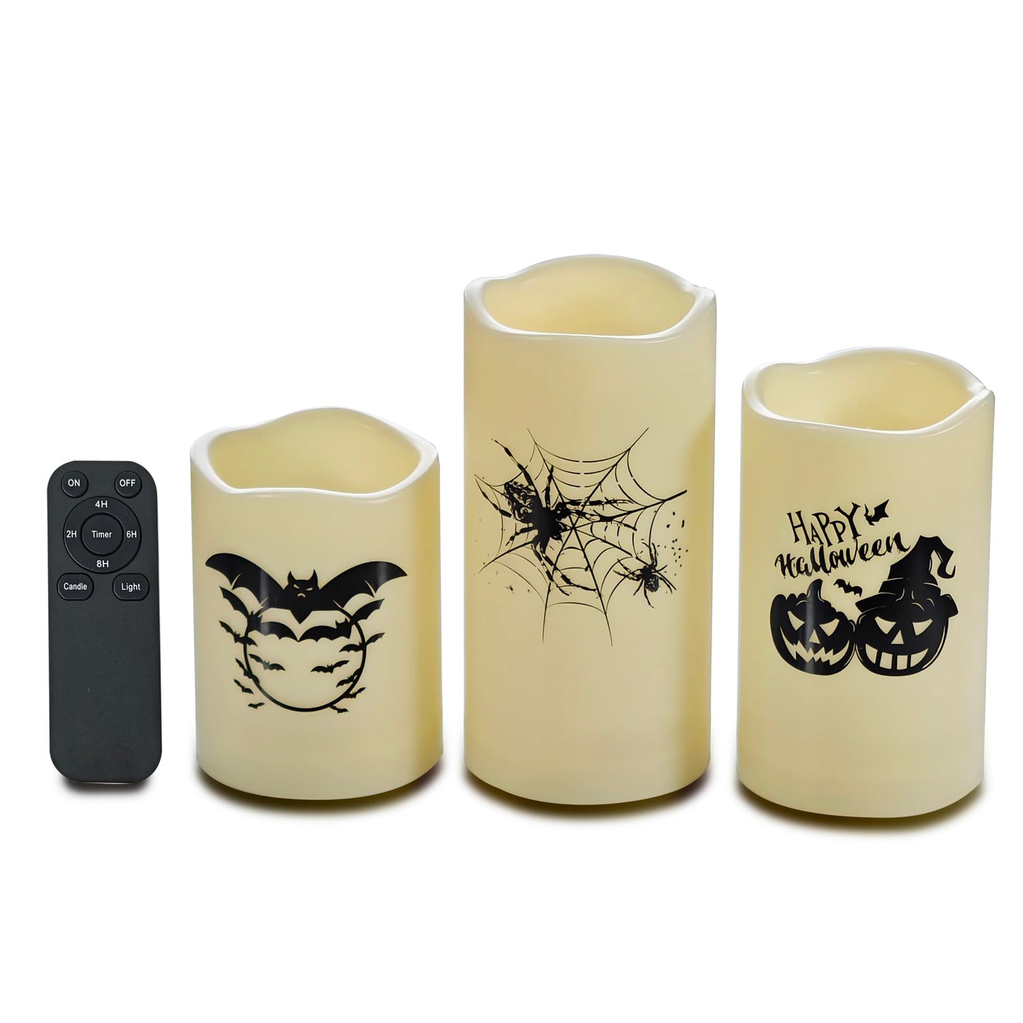 CANDLE CHOICE Waterproof Outdoor Battery Operated Flameless Candles with Remote Timer Plastic Flickering Fake Electric LED Pillars for Lantern Garden Wedding Christmas Decorations 3x4 Inches 2 PCS