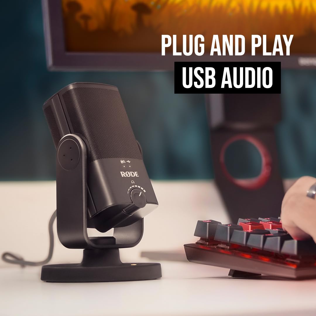 RØDE NT-USB+ Professional-Grade USB Condenser Microphone For Recording Studio Quality Audio Directly To A Computer Or Mobile Device, Black