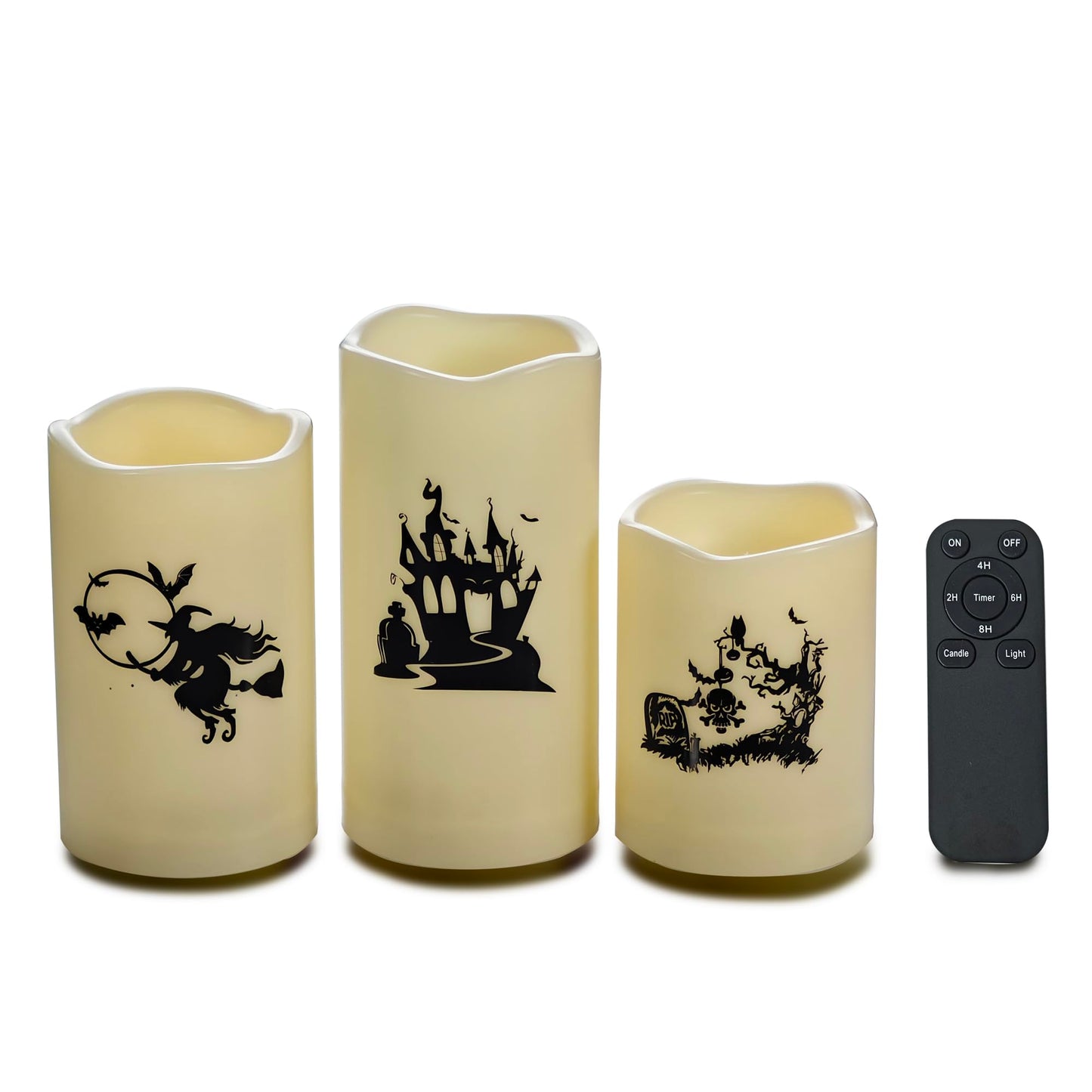 CANDLE CHOICE Waterproof Outdoor Battery Operated Flameless Candles with Remote Timer Plastic Flickering Fake Electric LED Pillars for Lantern Garden Wedding Christmas Decorations 3x4 Inches 2 PCS