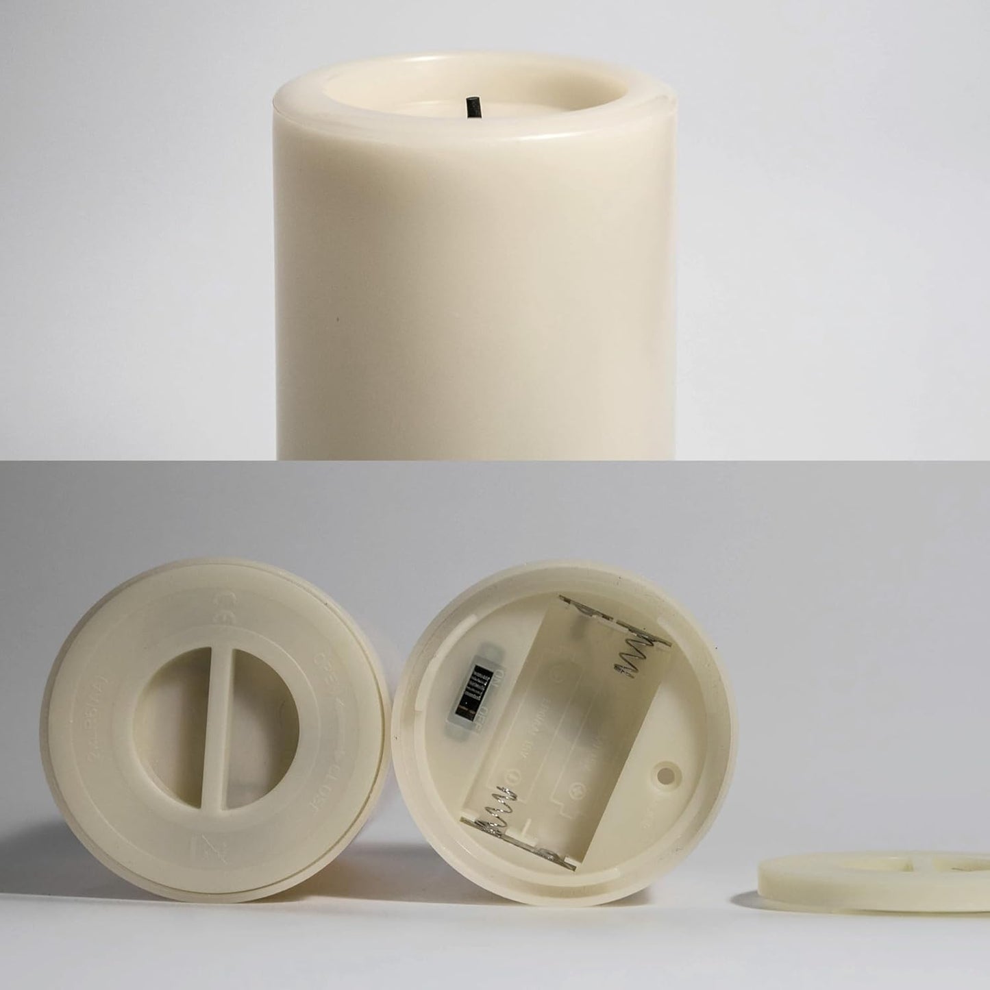 CANDLE CHOICE Waterproof Outdoor Battery Operated Flameless Candles with Remote Timer Plastic Flickering Fake Electric LED Pillars for Lantern Garden Wedding Christmas Decorations 3x4 Inches 2 PCS