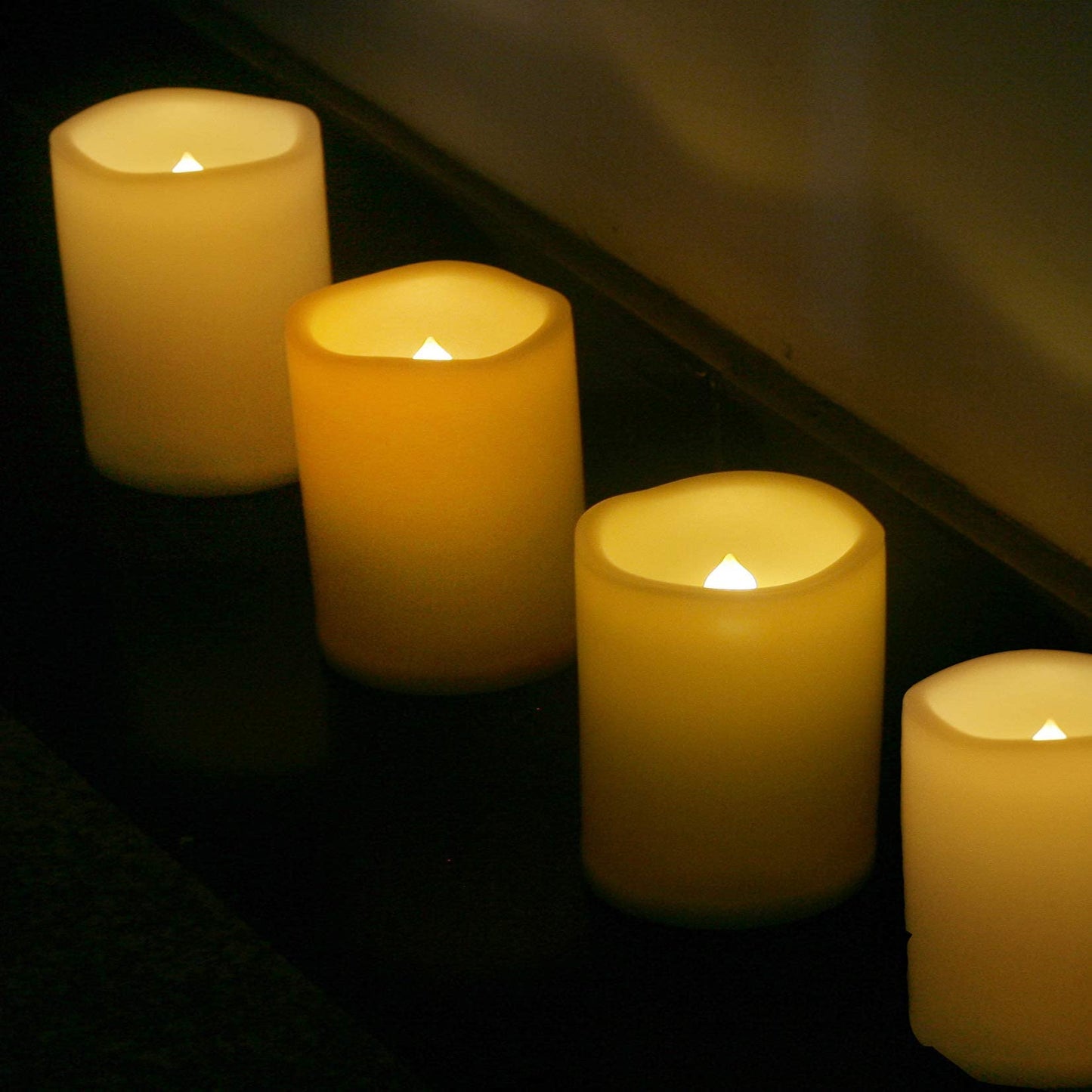 CANDLE CHOICE Waterproof Outdoor Battery Operated Flameless Candles with Remote Timer Plastic Flickering Fake Electric LED Pillars for Lantern Garden Wedding Christmas Decorations 3x4 Inches 2 PCS