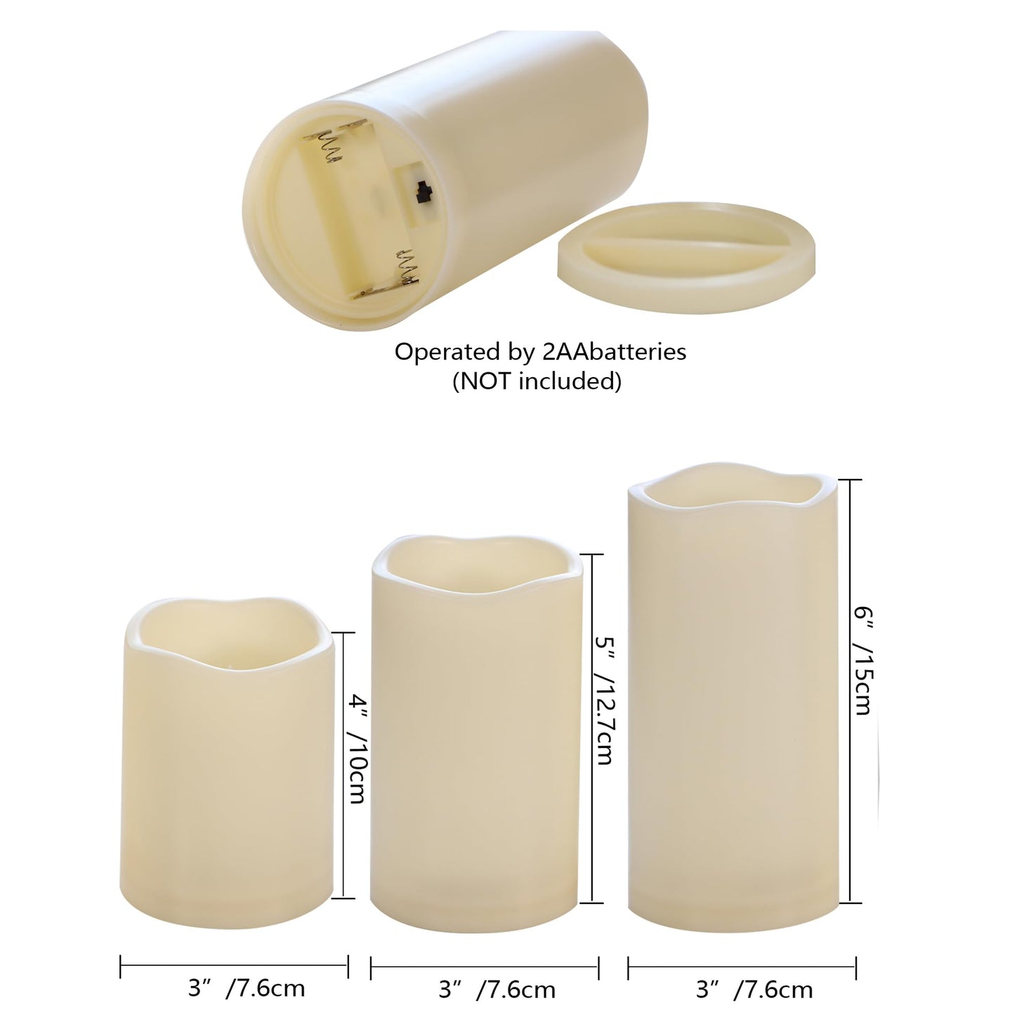 CANDLE CHOICE Waterproof Outdoor Battery Operated Flameless Candles with Remote Timer Plastic Flickering Fake Electric LED Pillars for Lantern Garden Wedding Christmas Decorations 3x4 Inches 2 PCS