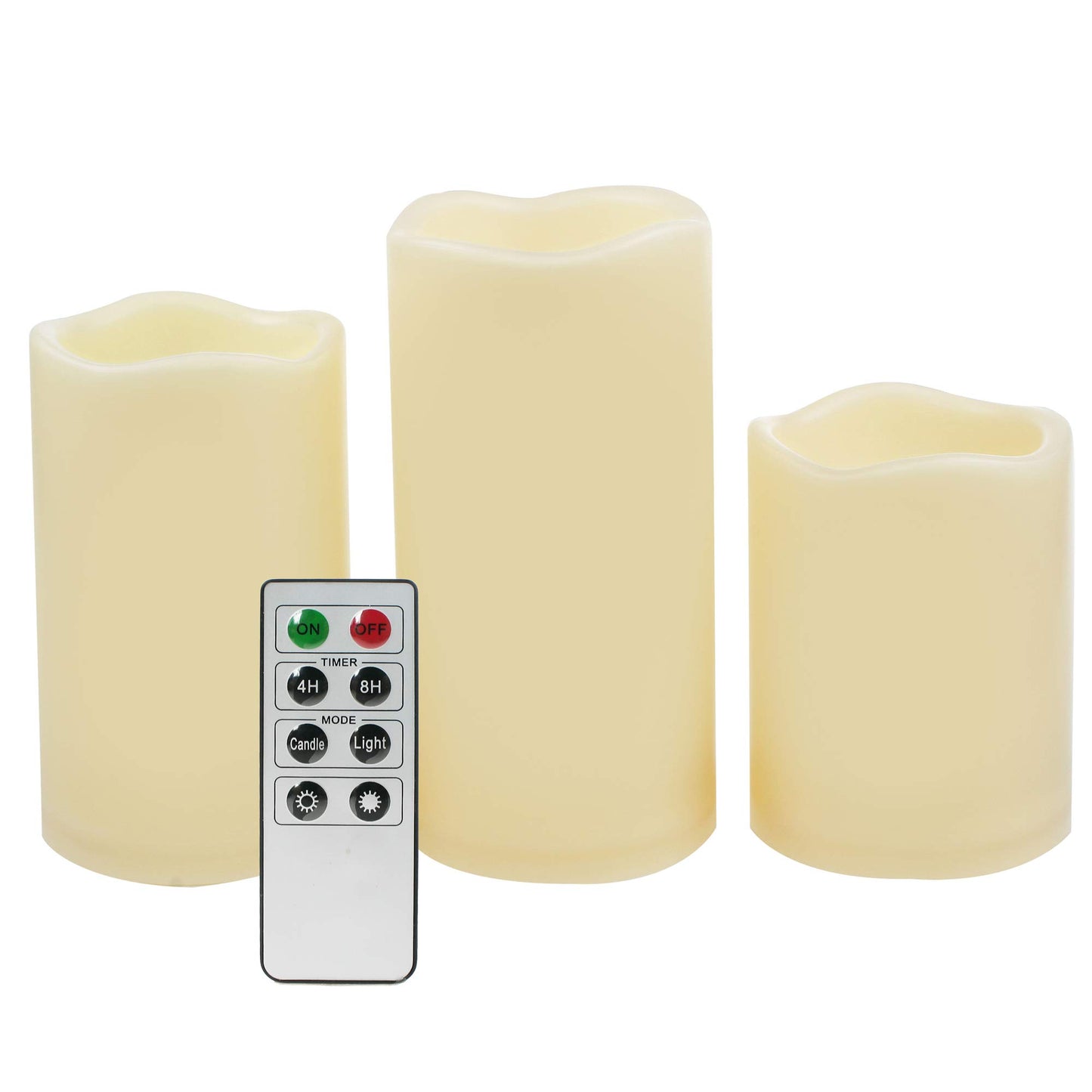 CANDLE CHOICE Waterproof Outdoor Battery Operated Flameless Candles with Remote Timer Plastic Flickering Fake Electric LED Pillars for Lantern Garden Wedding Christmas Decorations 3x4 Inches 2 PCS