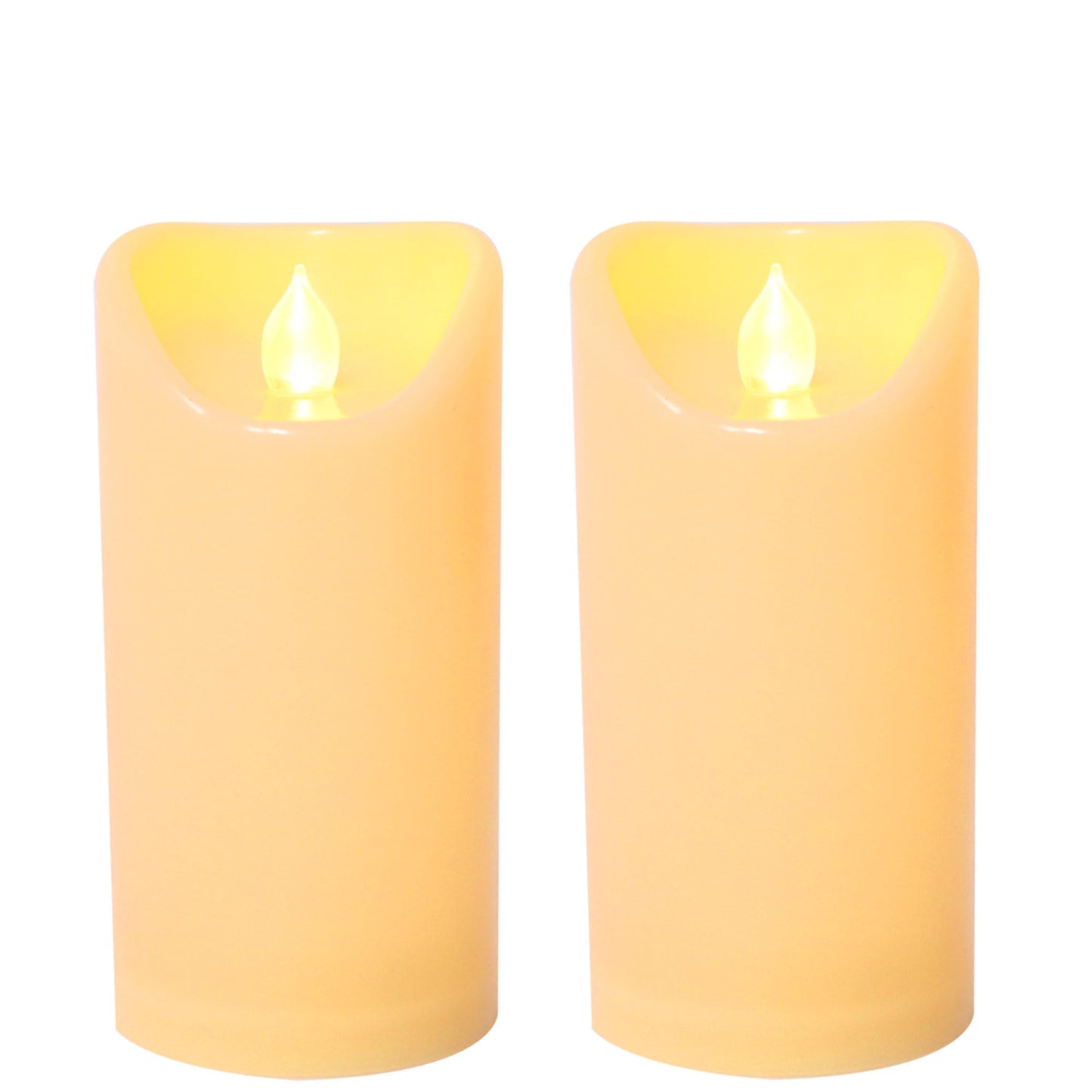 CANDLE CHOICE Waterproof Outdoor Battery Operated Flameless Candles with Remote Timer Plastic Flickering Fake Electric LED Pillars for Lantern Garden Wedding Christmas Decorations 3x4 Inches 2 PCS