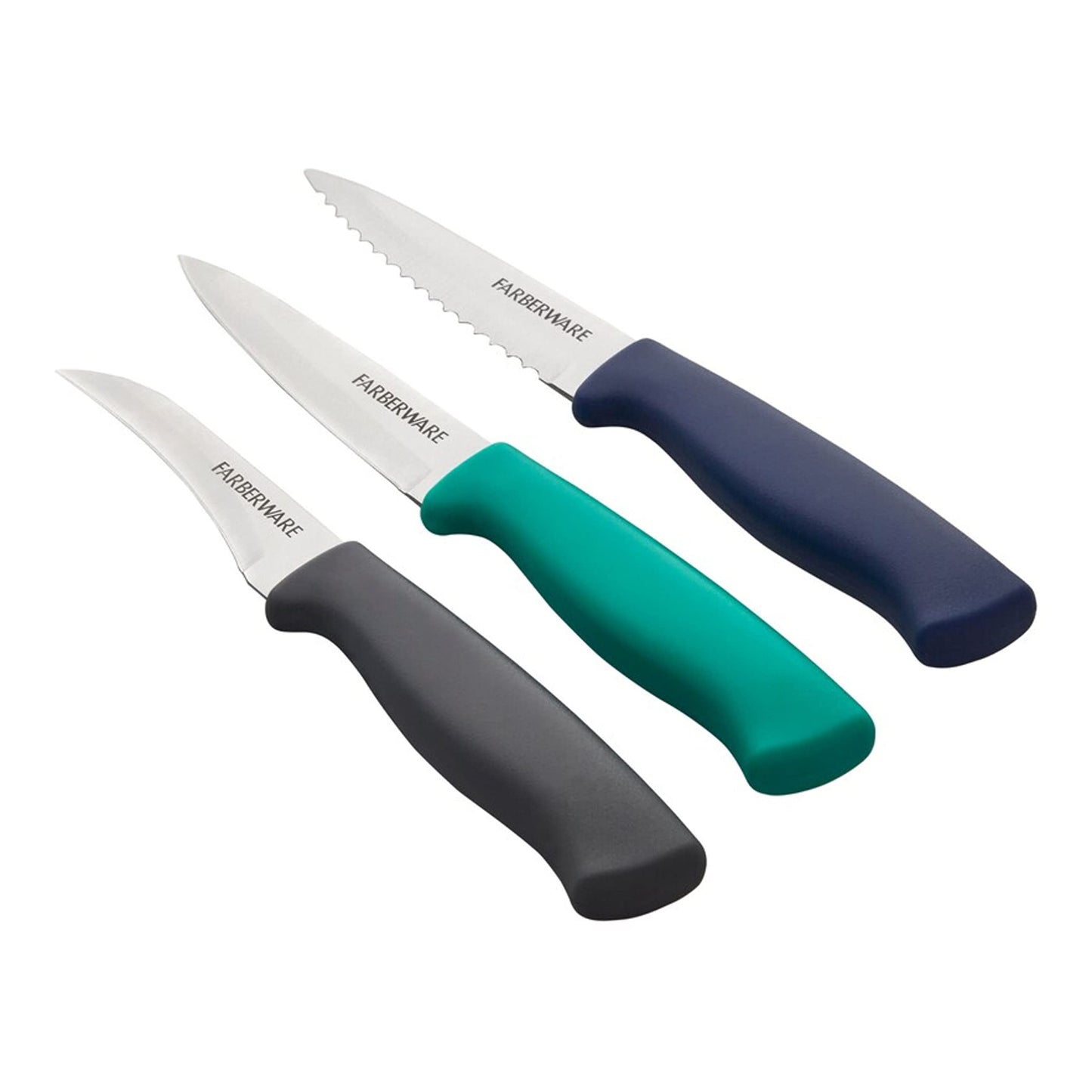 Farberware Stainless Steel Chef Knife Set, 3 Piece, Black