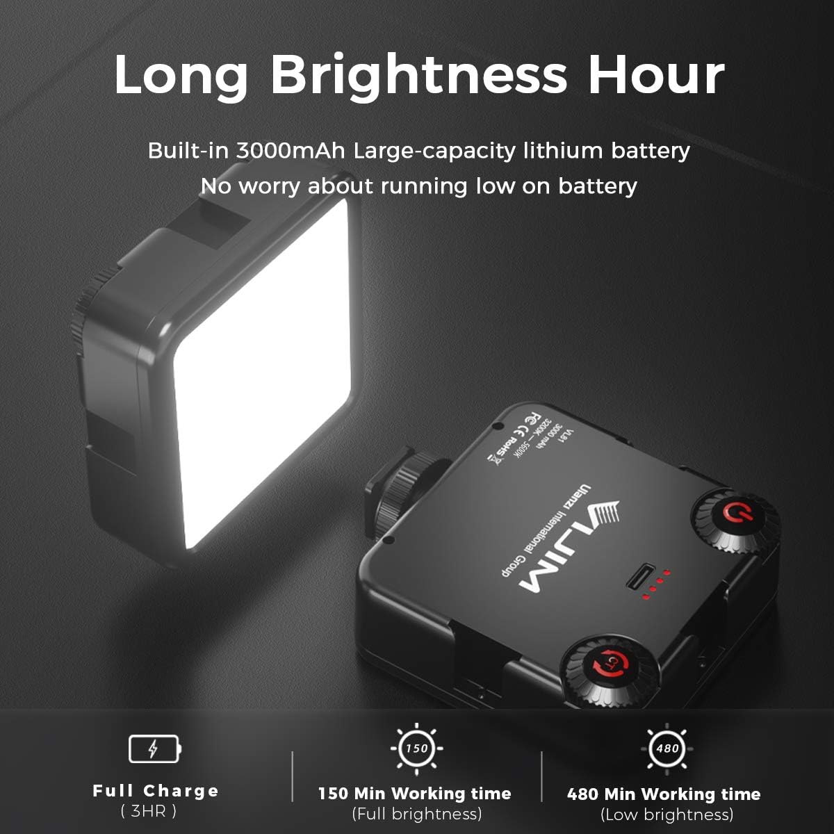 ULANZI VL-81 3000mAh Bi-Color LED Video Light w Softbox - 3200K-5600K+CRI95 Rechargeable Camera Light, 3 Cold Shoe Mount for DSLR/GoPro/Sony/Canon/iPhone, Vlog Filming TikTok Live & Photography