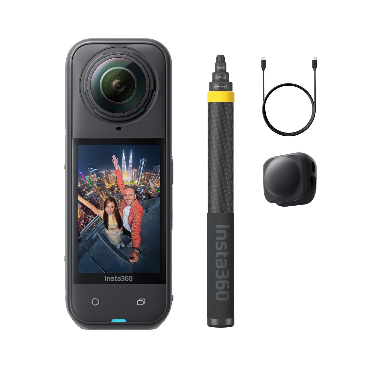 Insta360 X5 - Waterproof 8K 360° Action Camera, Leading Low Light, Invisible Selfie Stick Effect, Rugged and Replaceable Lens, 3-Hour Battery, Built-in Wind Guard, Stabilization, Triple AI Chip Design