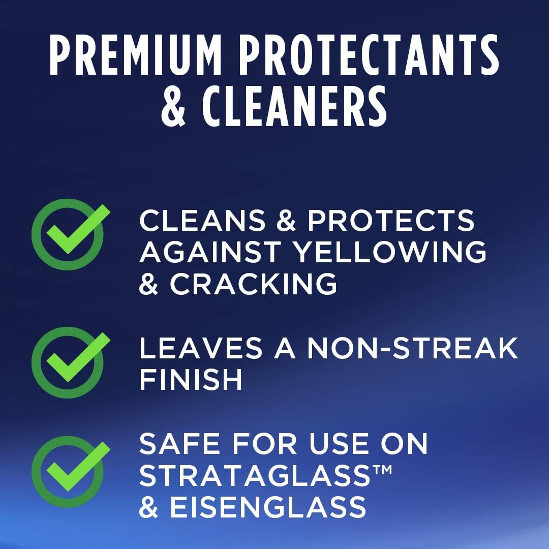 303 Products Marine Clear Protective Cleaner - Cleans and Protects Vinyl and Plastics, Provides Superior UV Protection, Prevents Yellowing and Cracking, 32oz (30215)