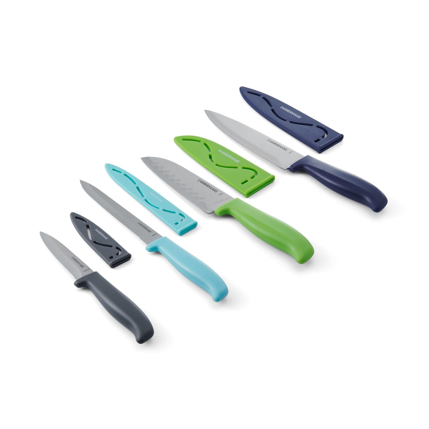 Farberware Stainless Steel Chef Knife Set, 3 Piece, Black