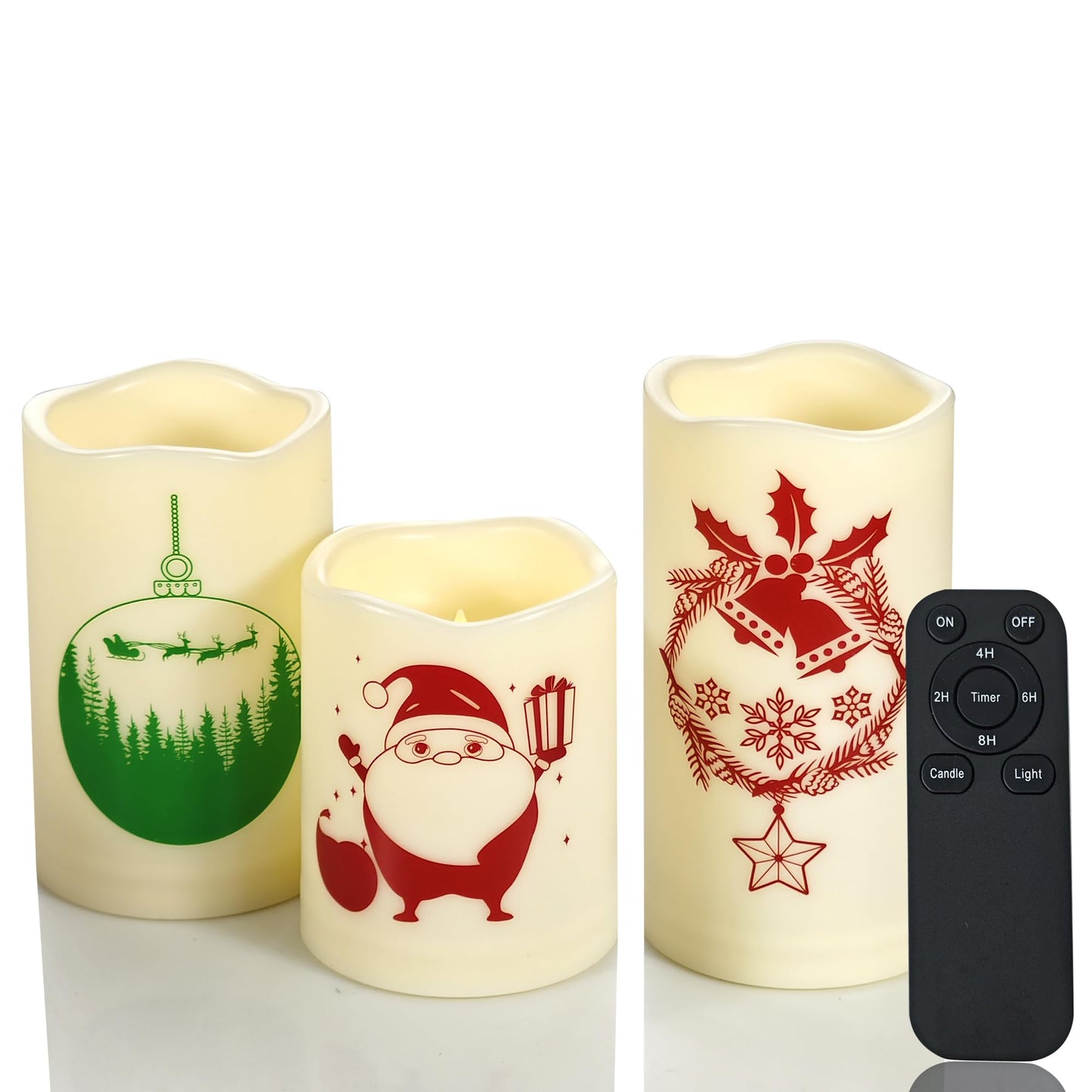 CANDLE CHOICE Waterproof Outdoor Battery Operated Flameless Candles with Remote Timer Plastic Flickering Fake Electric LED Pillars for Lantern Garden Wedding Christmas Decorations 3x4 Inches 2 PCS