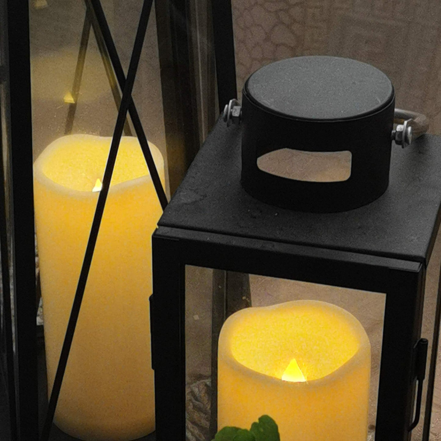 CANDLE CHOICE Waterproof Outdoor Battery Operated Flameless Candles with Remote Timer Plastic Flickering Fake Electric LED Pillars for Lantern Garden Wedding Christmas Decorations 3x4 Inches 2 PCS