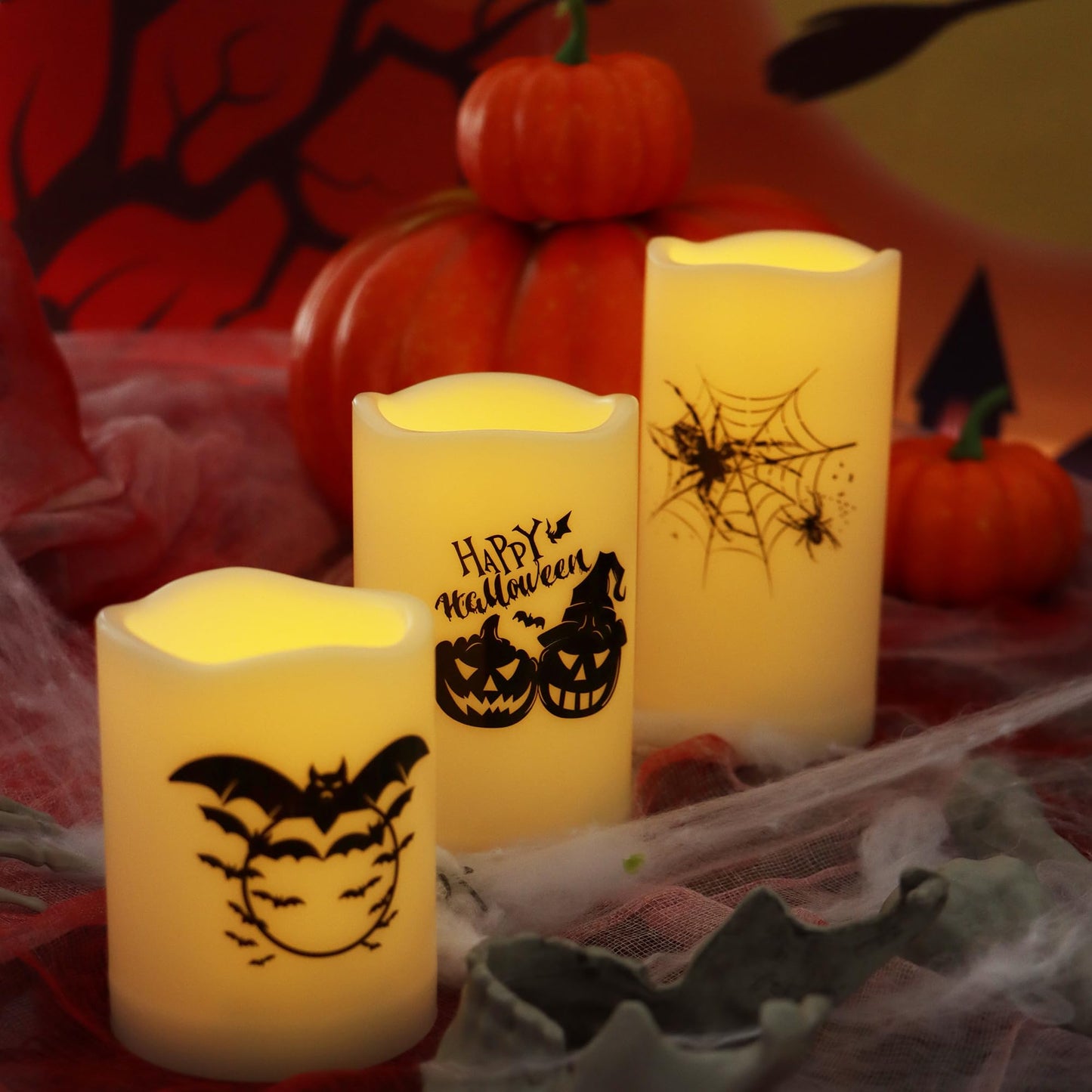 CANDLE CHOICE Waterproof Outdoor Battery Operated Flameless Candles with Remote Timer Plastic Flickering Fake Electric LED Pillars for Lantern Garden Wedding Christmas Decorations 3x4 Inches 2 PCS