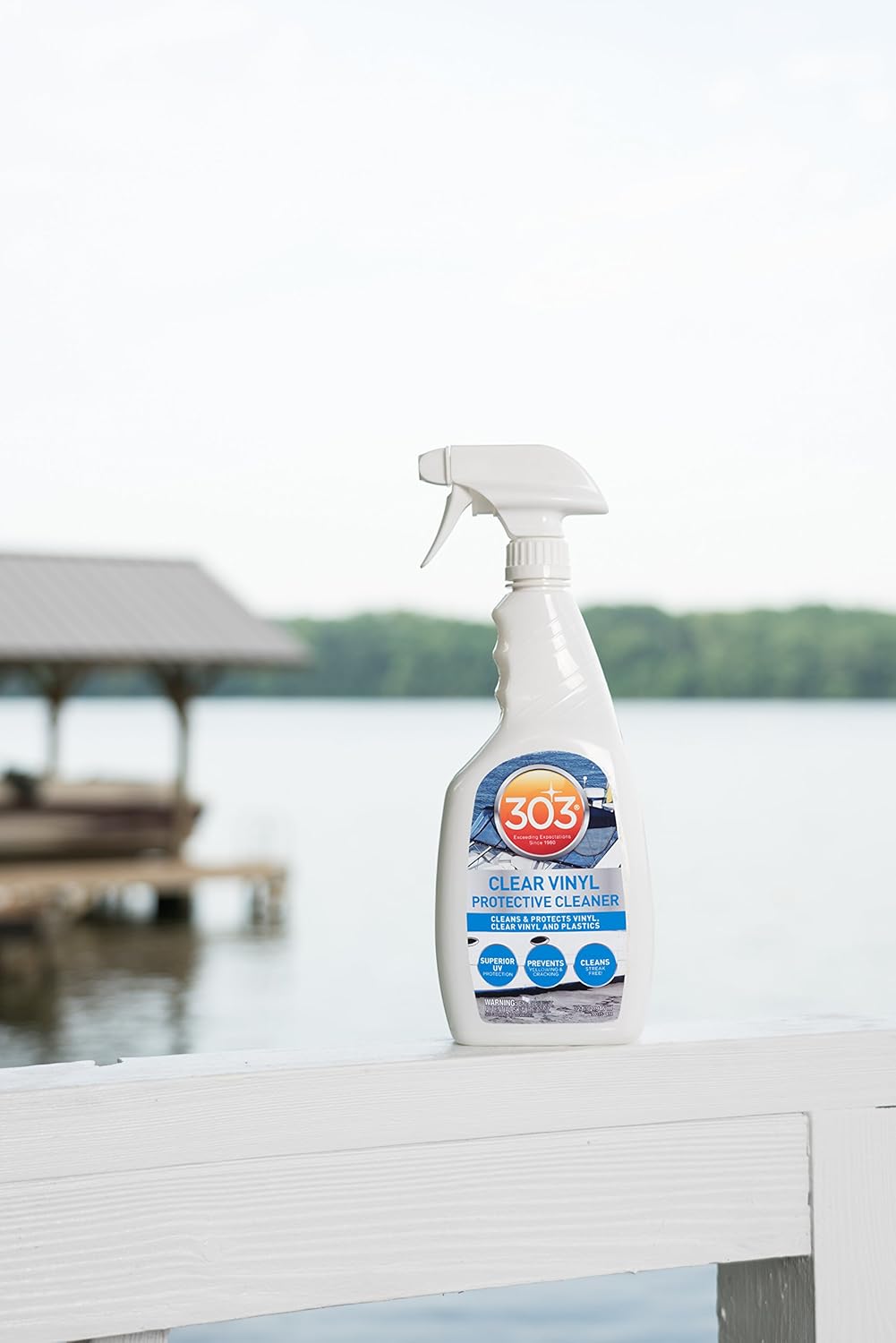 303 Products Marine Clear Protective Cleaner - Cleans and Protects Vinyl and Plastics, Provides Superior UV Protection, Prevents Yellowing and Cracking, 32oz (30215)