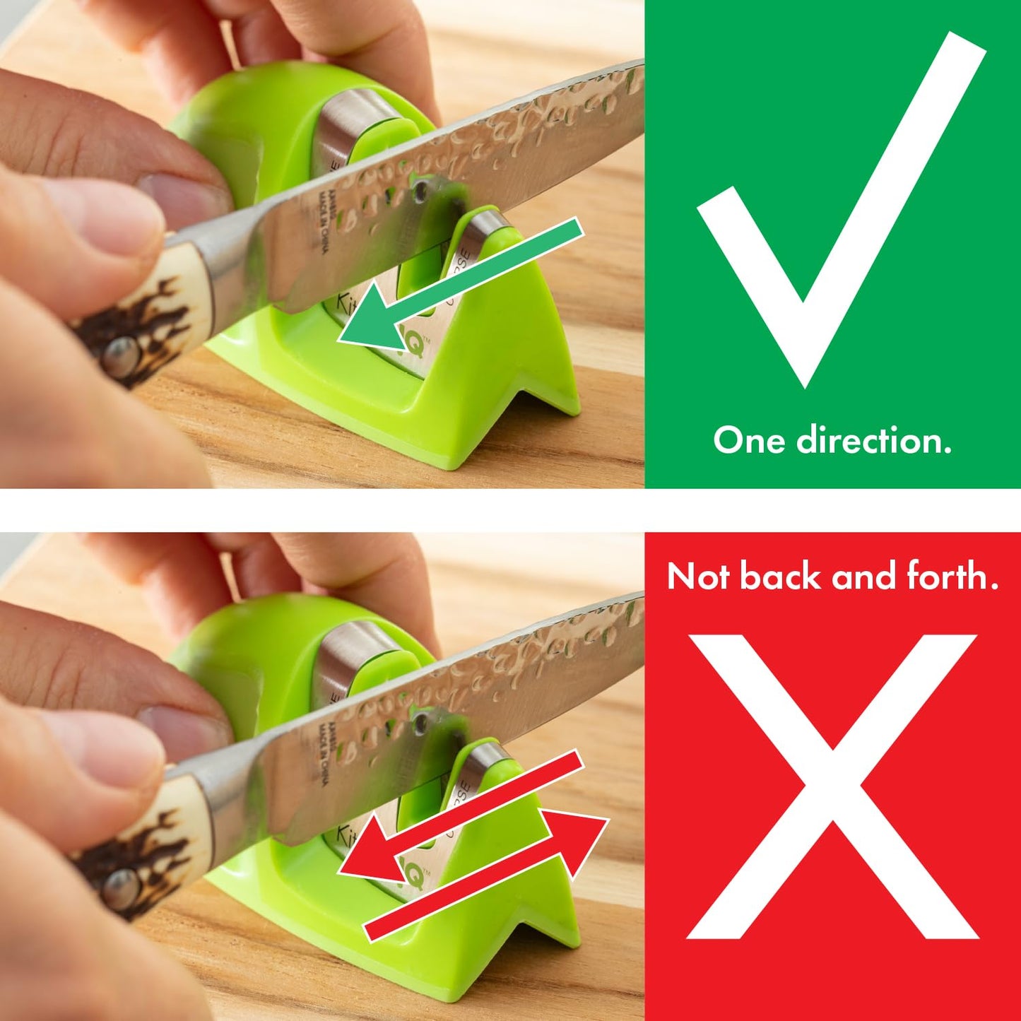 KitchenIQ 50825 | Diamond Deluxe Edge Grip 2-Stage Knife Sharpener | Black | Coarse & Fine Sharpeners | Compact for Easy Storage | Non-Slip Base | Soft Grip Rubber Handle | Straight & Serrated Knives