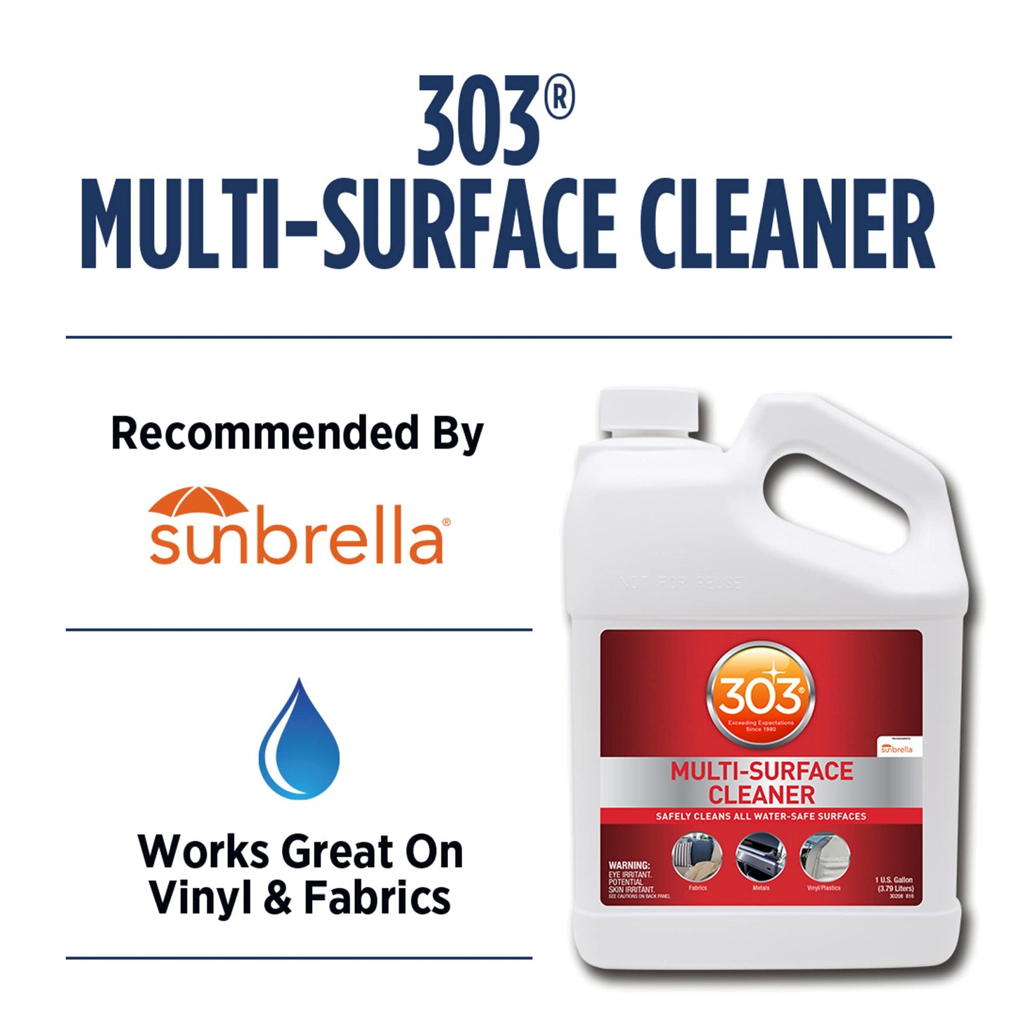 303 Multi-Surface Cleaner - Safely Cleans All Water Safe Surfaces - Ultimate Cleaning Power - Rinses Residue Free - Recommended By Sunbrella, 32 fl. oz. (30204)