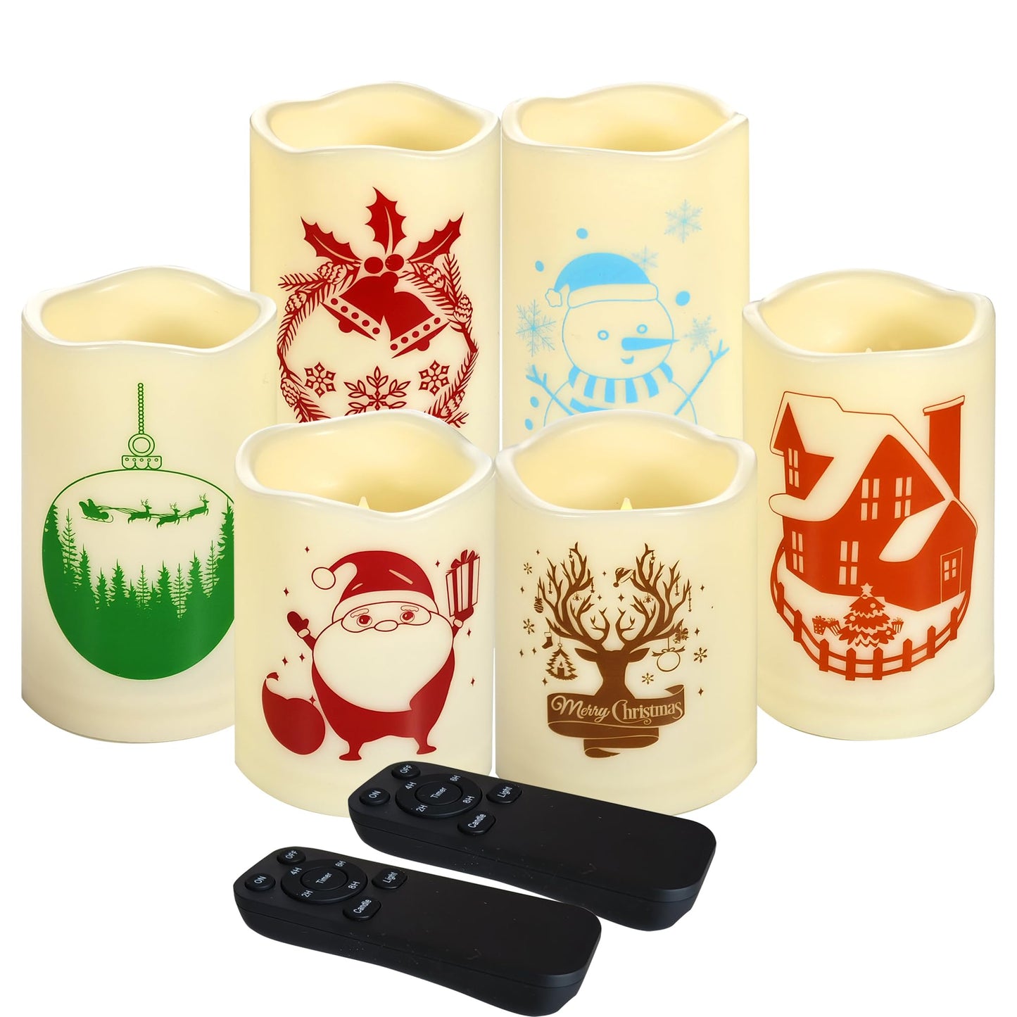 CANDLE CHOICE Waterproof Outdoor Battery Operated Flameless Candles with Remote Timer Plastic Flickering Fake Electric LED Pillars for Lantern Garden Wedding Christmas Decorations 3x4 Inches 2 PCS