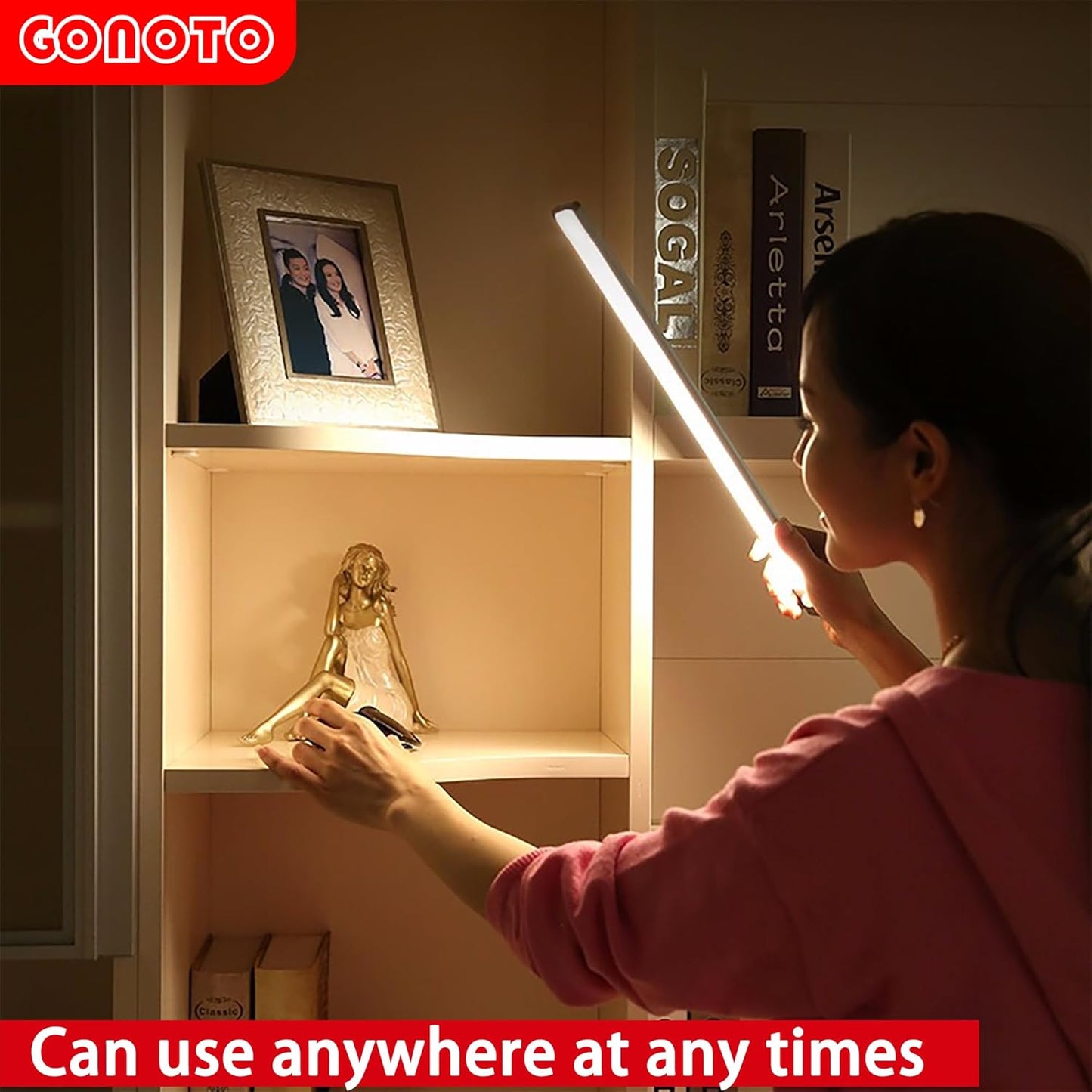 84 LED Closet Light 4W Motion Sensor Closet Lights Rechargeable Under Cabinet Lighting Wireless Wardrobe Light for Closet,Kitchen 4000K 2500mAh Battery Powered Closet Light bar (ON/Off/AUTO)