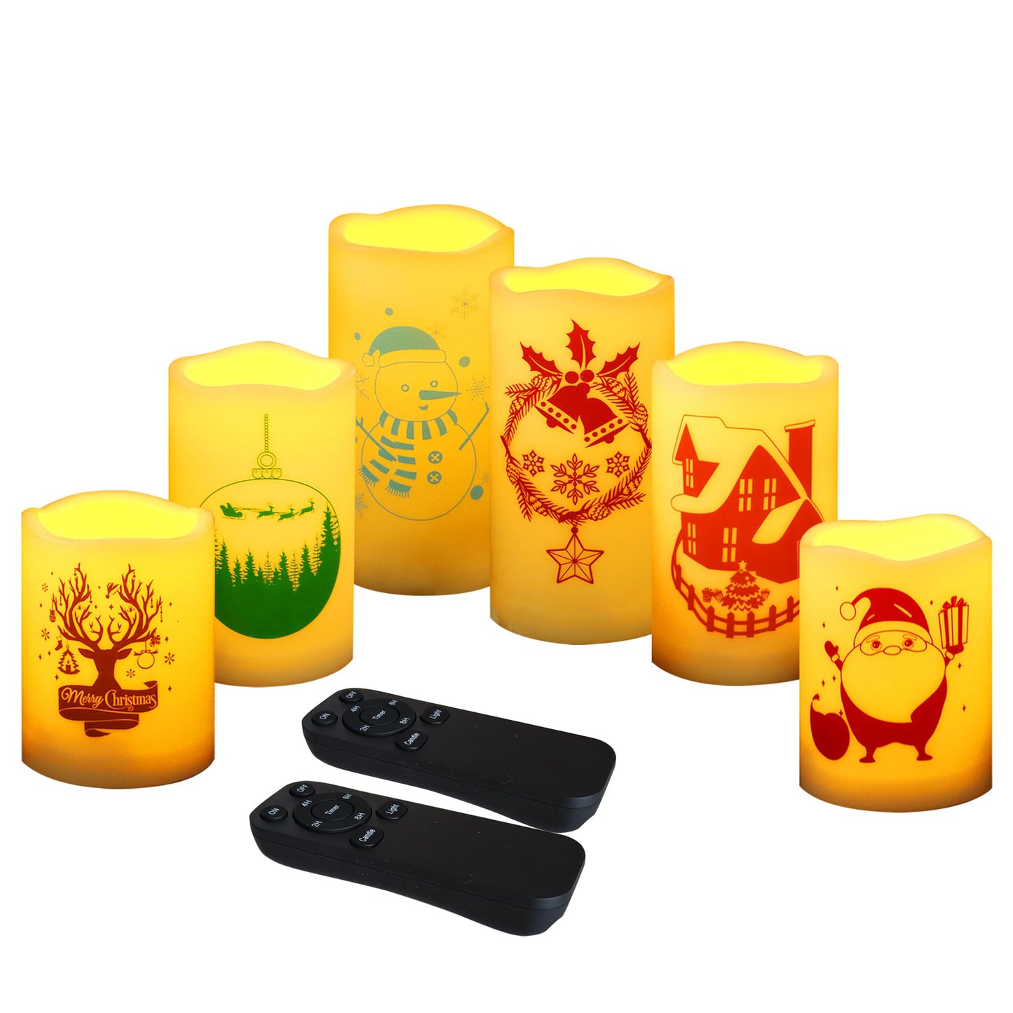 CANDLE CHOICE Waterproof Outdoor Battery Operated Flameless Candles with Remote Timer Plastic Flickering Fake Electric LED Pillars for Lantern Garden Wedding Christmas Decorations 3x4 Inches 2 PCS