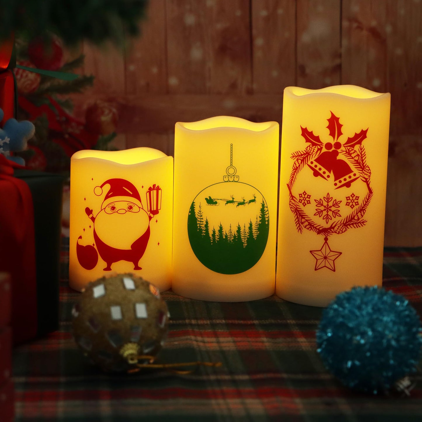 CANDLE CHOICE Waterproof Outdoor Battery Operated Flameless Candles with Remote Timer Plastic Flickering Fake Electric LED Pillars for Lantern Garden Wedding Christmas Decorations 3x4 Inches 2 PCS