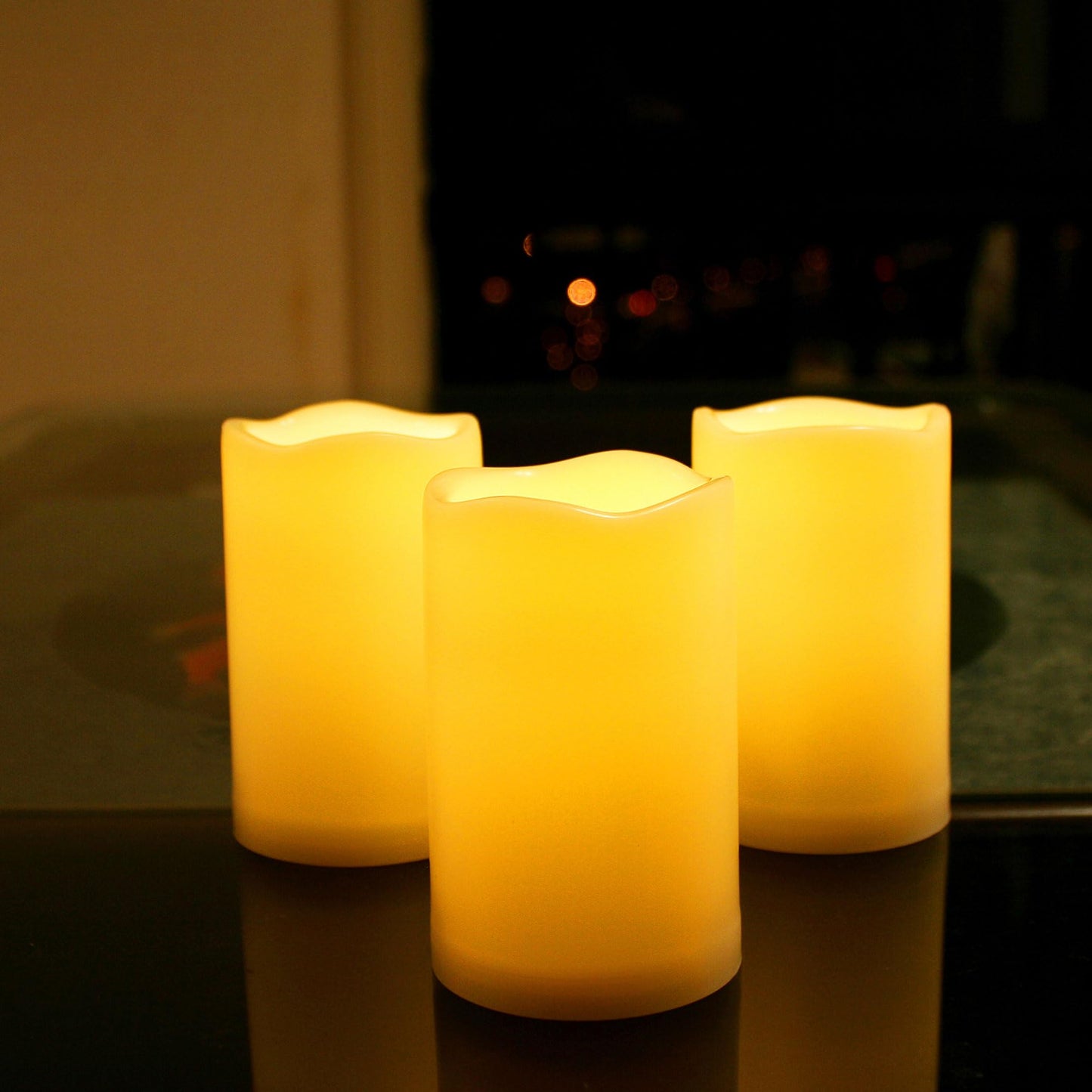 CANDLE CHOICE Waterproof Outdoor Battery Operated Flameless Candles with Remote Timer Plastic Flickering Fake Electric LED Pillars for Lantern Garden Wedding Christmas Decorations 3x4 Inches 2 PCS