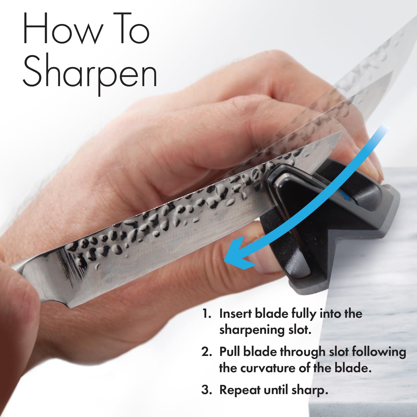 KitchenIQ 50825 | Diamond Deluxe Edge Grip 2-Stage Knife Sharpener | Black | Coarse & Fine Sharpeners | Compact for Easy Storage | Non-Slip Base | Soft Grip Rubber Handle | Straight & Serrated Knives
