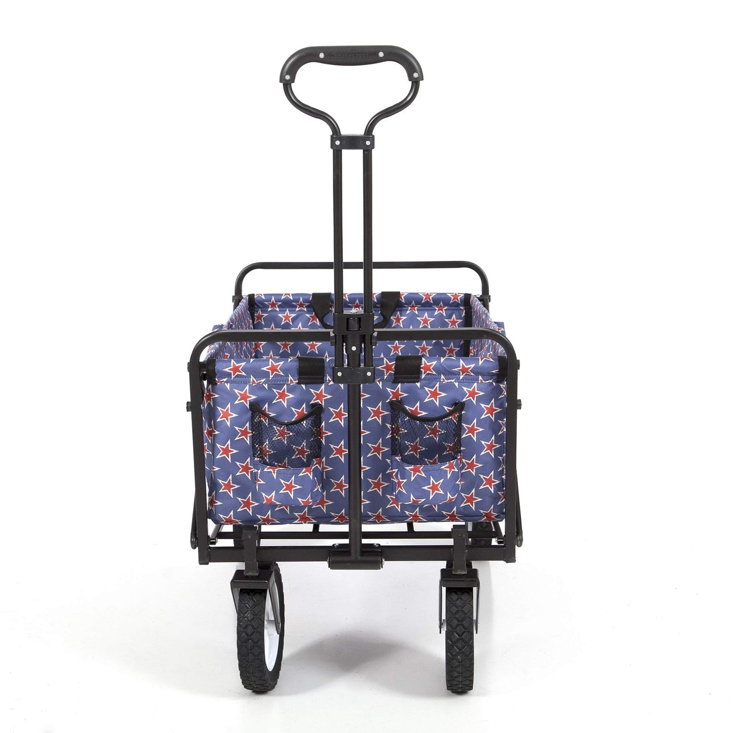 Mac Sports Heavy Duty Steel Frame Collapsible Folding 150 Pound Capacity Outdoor Camping Garden Utility Wagon Yard Cart, Red