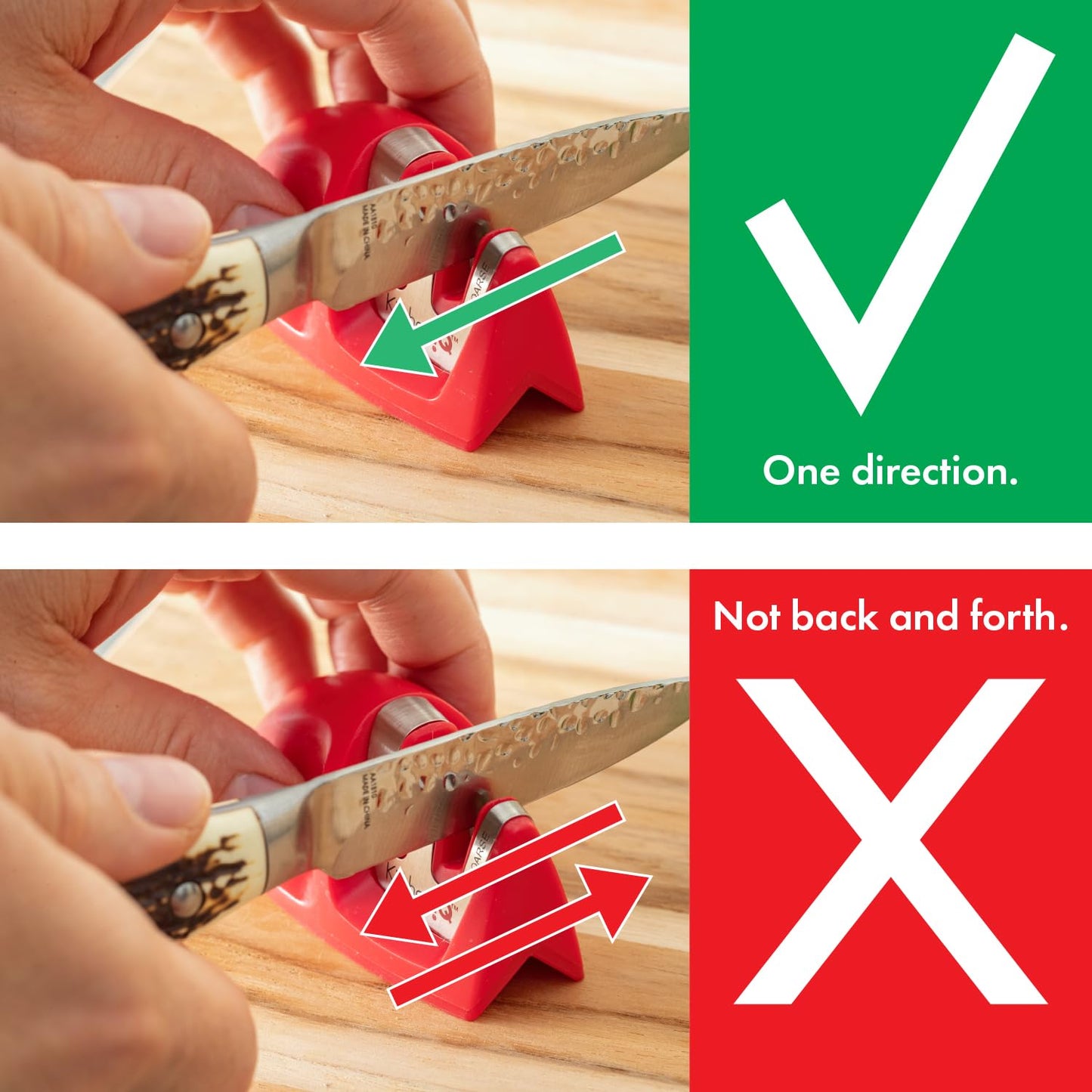 KitchenIQ 50825 | Diamond Deluxe Edge Grip 2-Stage Knife Sharpener | Black | Coarse & Fine Sharpeners | Compact for Easy Storage | Non-Slip Base | Soft Grip Rubber Handle | Straight & Serrated Knives