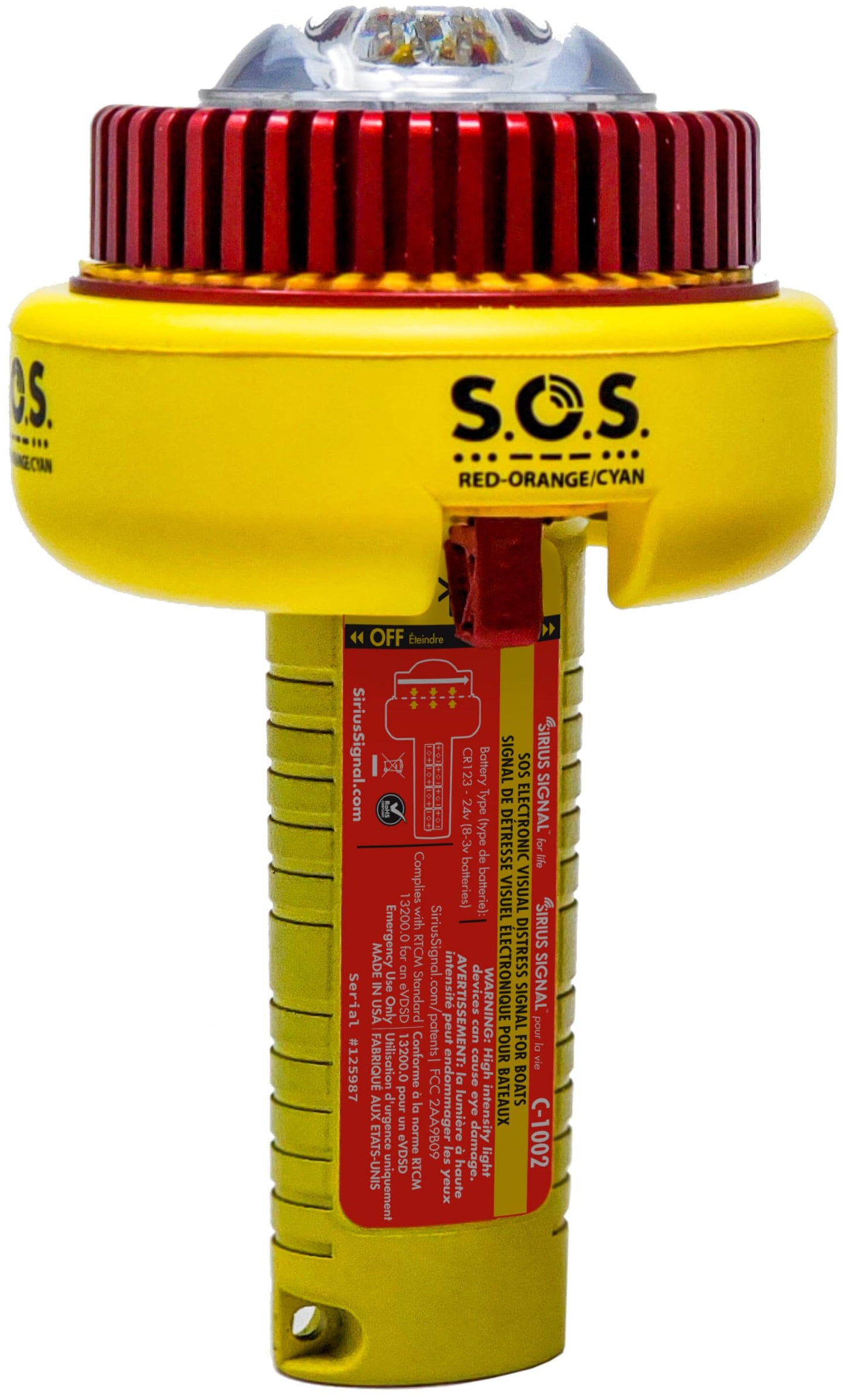 Sirius Signal C-1003 SOS LED Distress Signal - Electronic Flare Replacement, USCG Approved, Includes Daytime Flag & Whistle