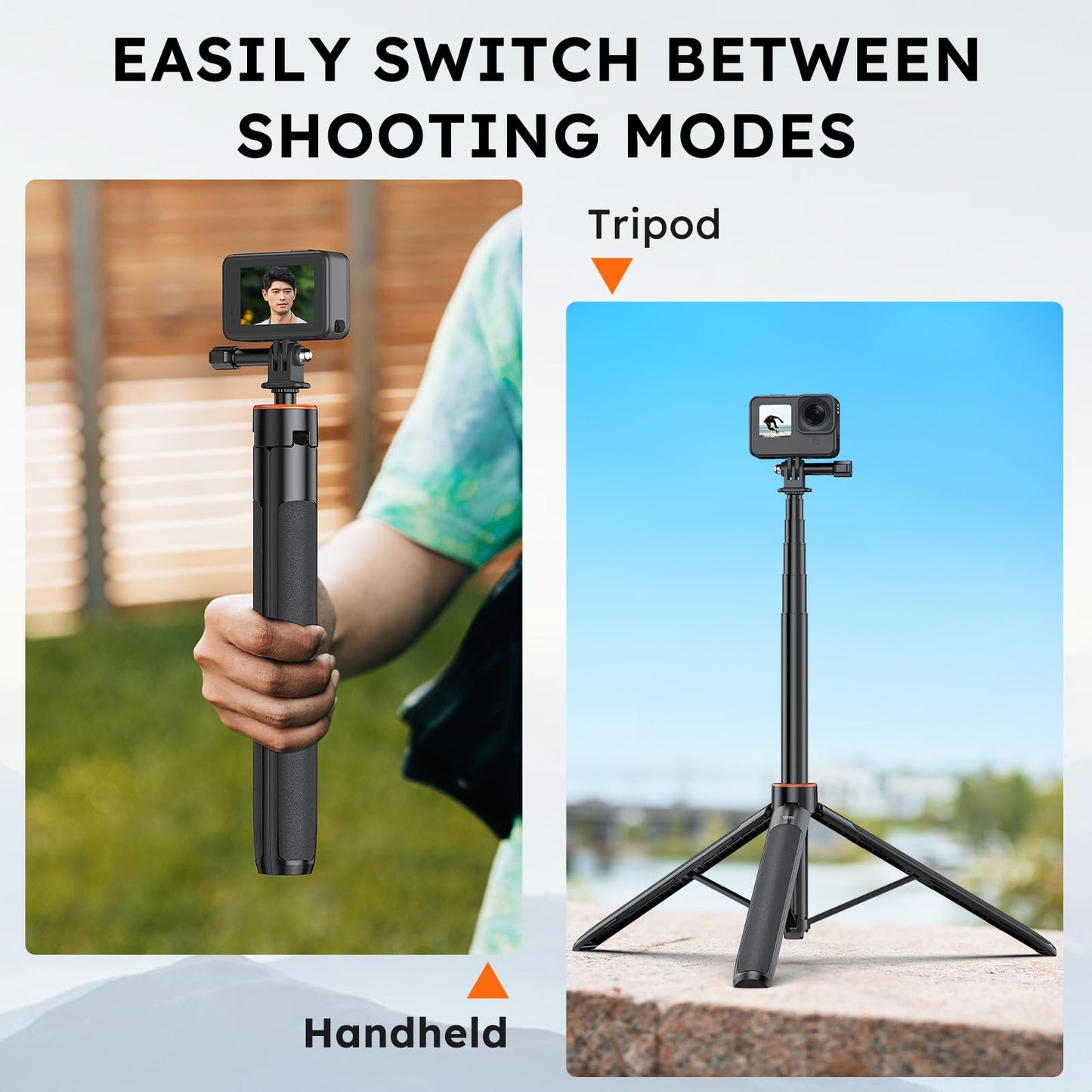VRIG 57" Extendable Phone Tripod & Camera Tripod,3in1 Selfie Stick with Wireless Remote Shutter,360° Ball Head Cold Shoe Cell Phone Stand for iPhone/Gopro/Nikon Canon Camera