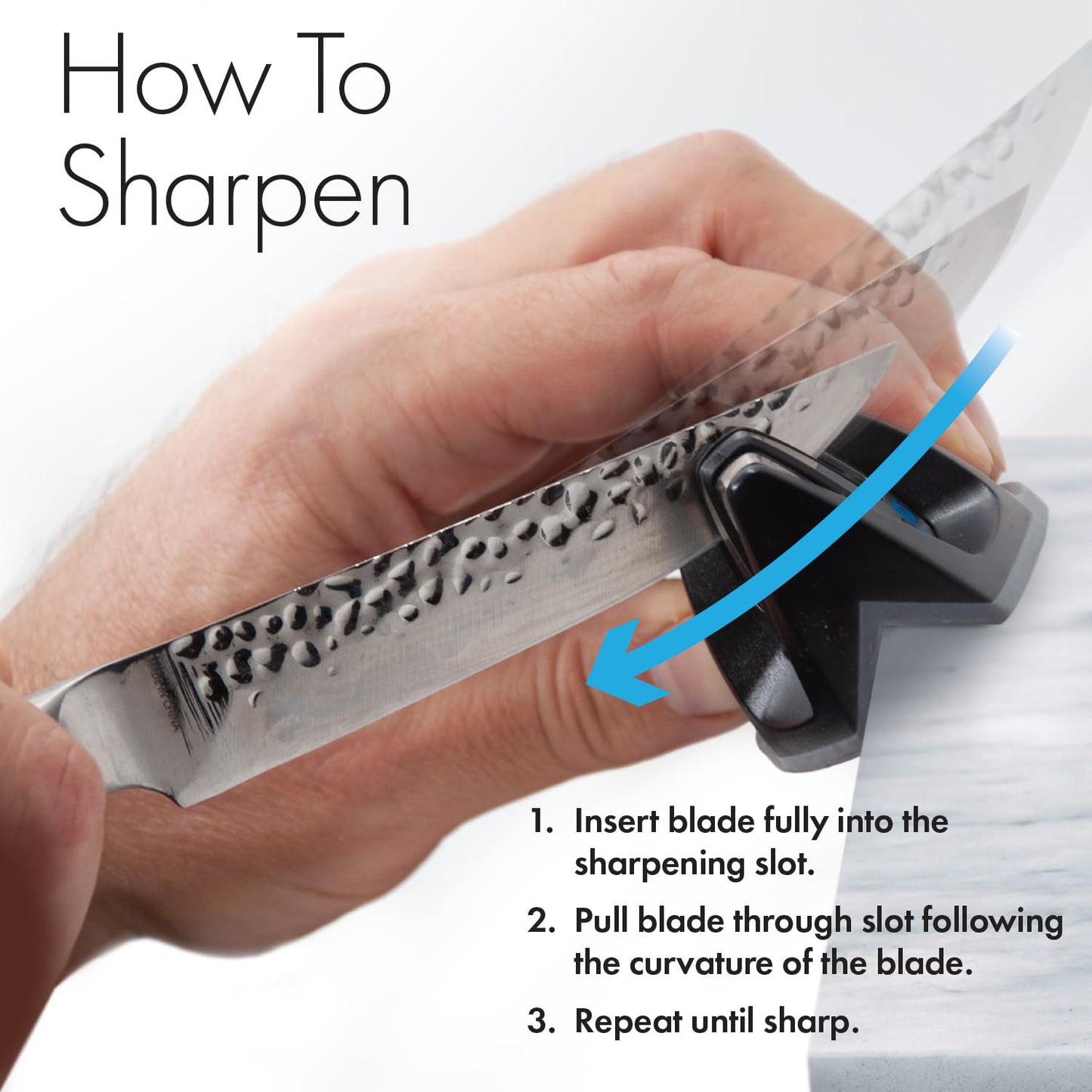 KitchenIQ 50825 | Diamond Deluxe Edge Grip 2-Stage Knife Sharpener | Black | Coarse & Fine Sharpeners | Compact for Easy Storage | Non-Slip Base | Soft Grip Rubber Handle | Straight & Serrated Knives