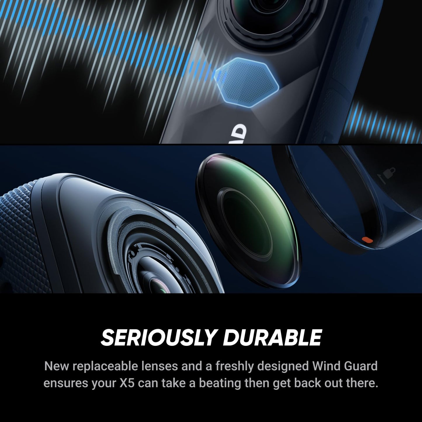 Insta360 X5 - Waterproof 8K 360° Action Camera, Leading Low Light, Invisible Selfie Stick Effect, Rugged and Replaceable Lens, 3-Hour Battery, Built-in Wind Guard, Stabilization, Triple AI Chip Design