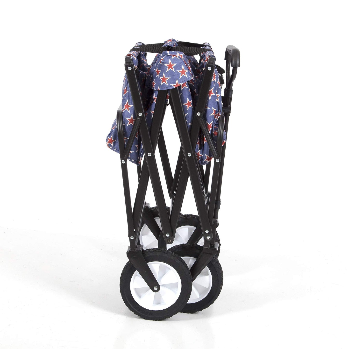 Mac Sports Heavy Duty Steel Frame Collapsible Folding 150 Pound Capacity Outdoor Camping Garden Utility Wagon Yard Cart, Red