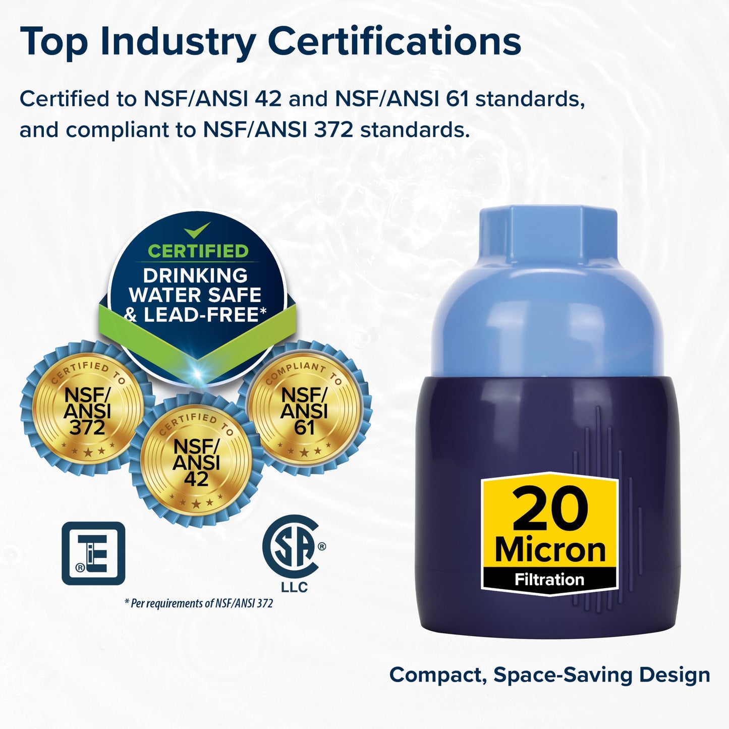 Camco Tastepure RV Water Filter - Advanced RV Inline Water Filter with Flexible Hose Protector - GAC & KDF Filtration - Made in USA - Camping Essentials for Fresh Drinking Water (40043)