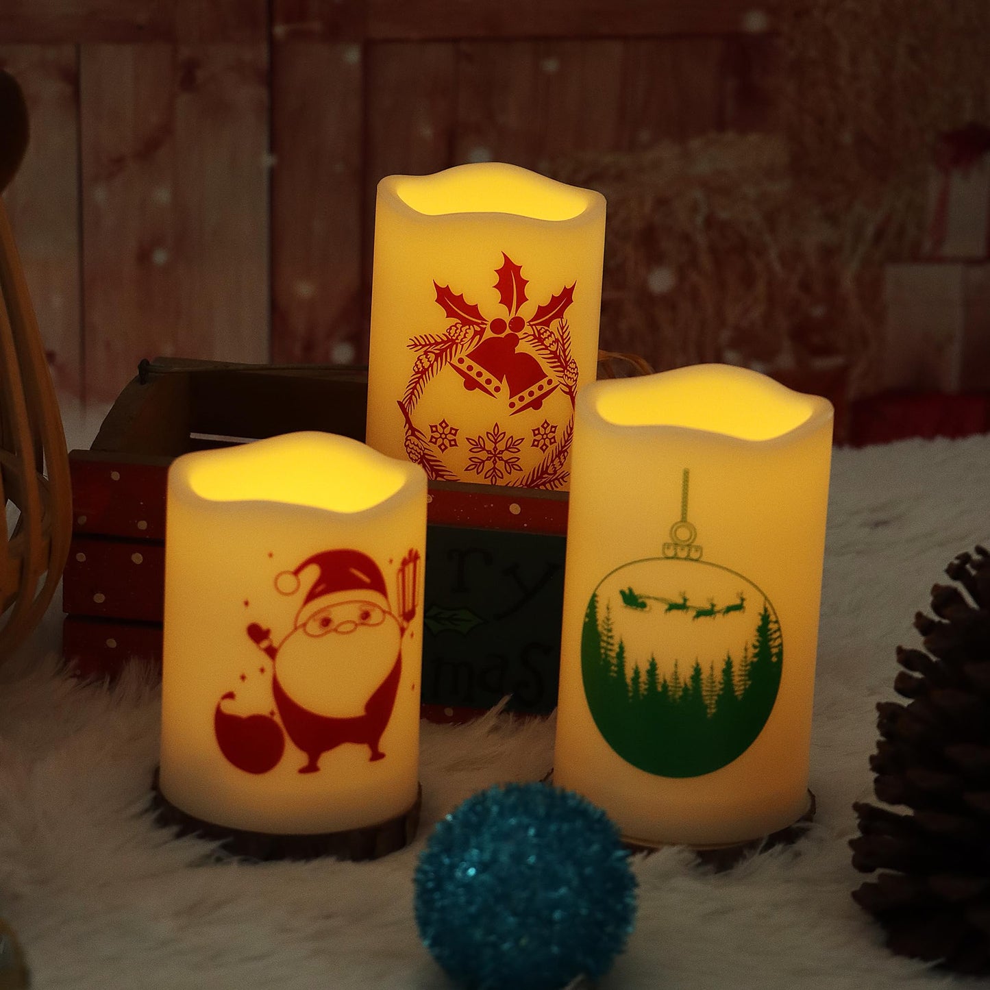 CANDLE CHOICE Waterproof Outdoor Battery Operated Flameless Candles with Remote Timer Plastic Flickering Fake Electric LED Pillars for Lantern Garden Wedding Christmas Decorations 3x4 Inches 2 PCS