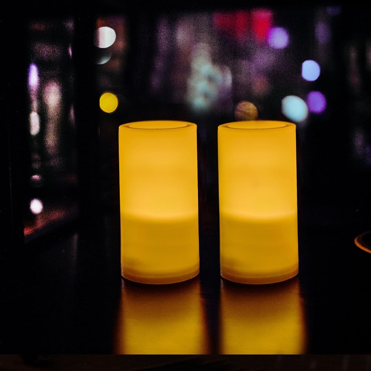 CANDLE CHOICE Waterproof Outdoor Battery Operated Flameless Candles with Remote Timer Plastic Flickering Fake Electric LED Pillars for Lantern Garden Wedding Christmas Decorations 3x4 Inches 2 PCS
