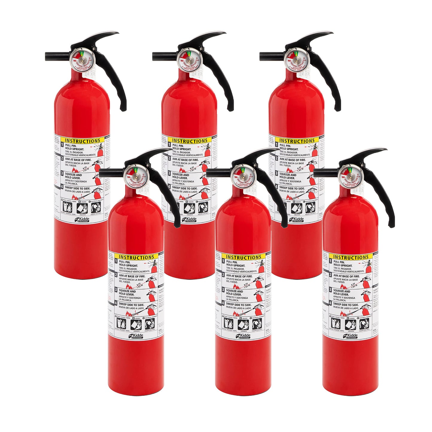 Kidde Multi Purpose Fire Extinguisher for Home, Office, Dorm, Residential, 1A10BC, 2 Pack